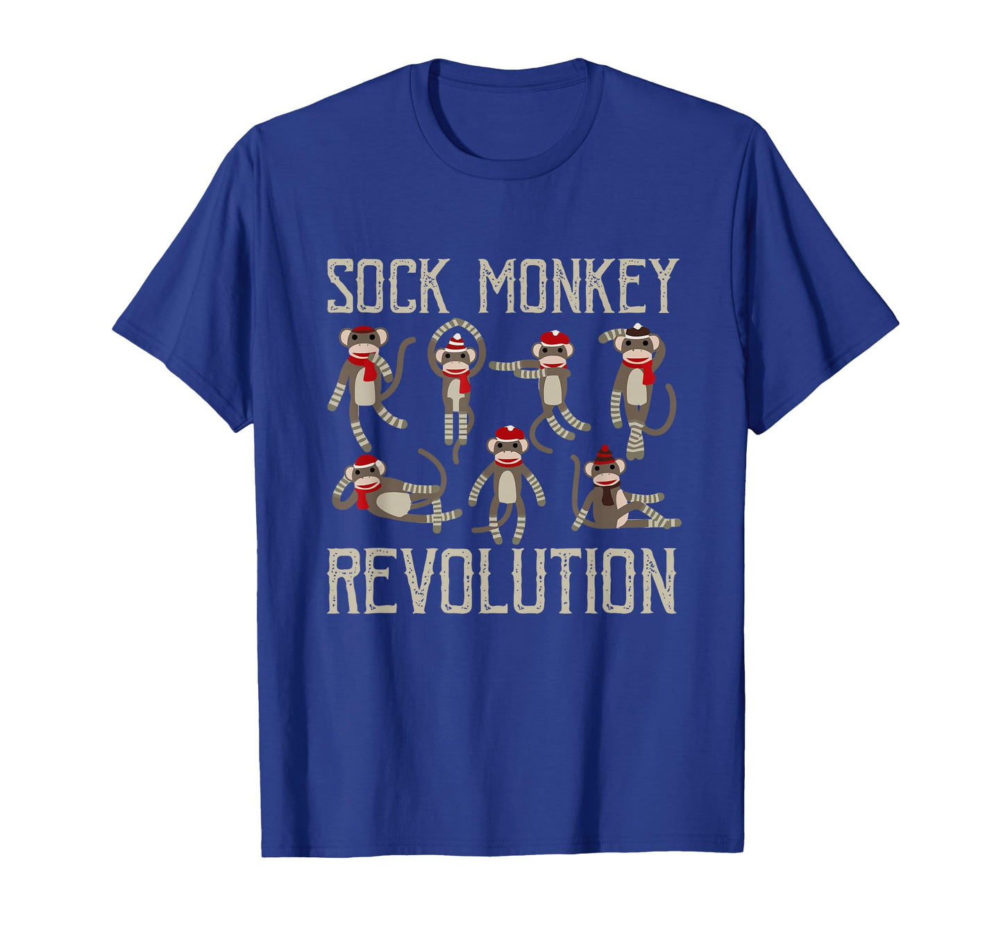 Sock Monkey Revolution Vintage Distressed Monkeys Santa Hat T-Shirt