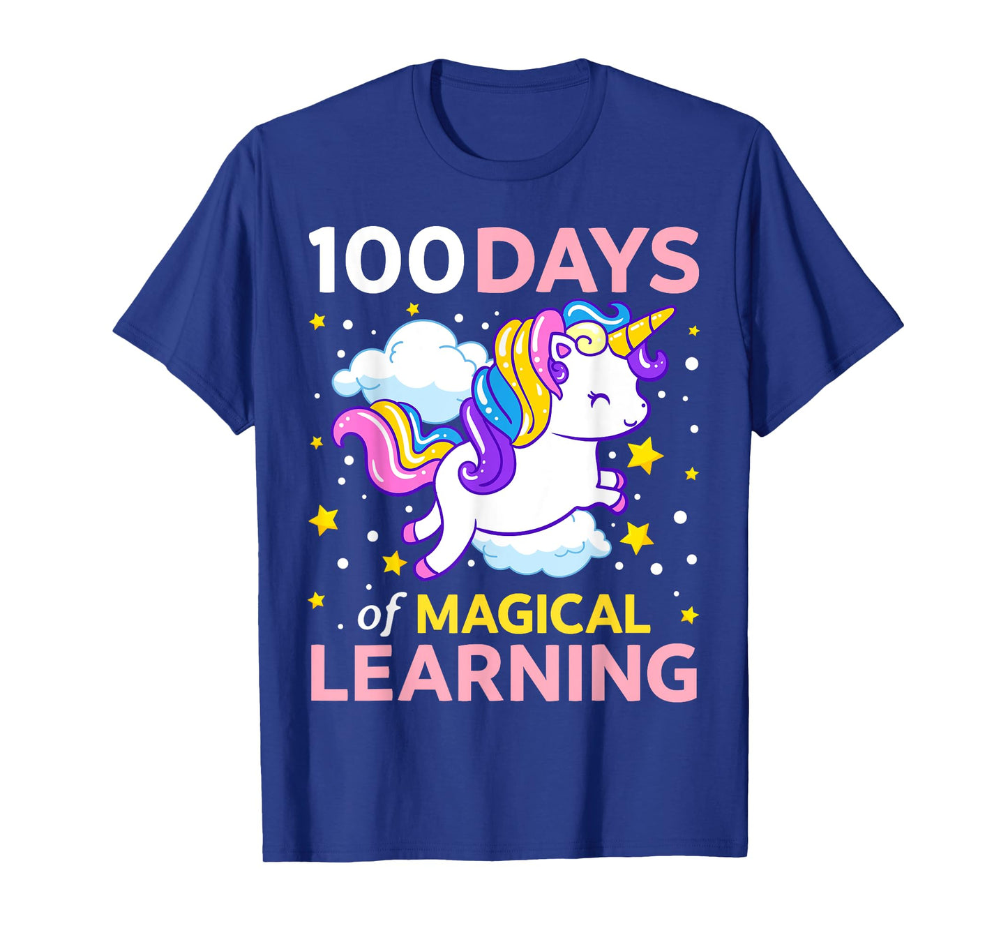 100th Day of School Unicorn Girls 100 Days of Kindergarten T-Shirt