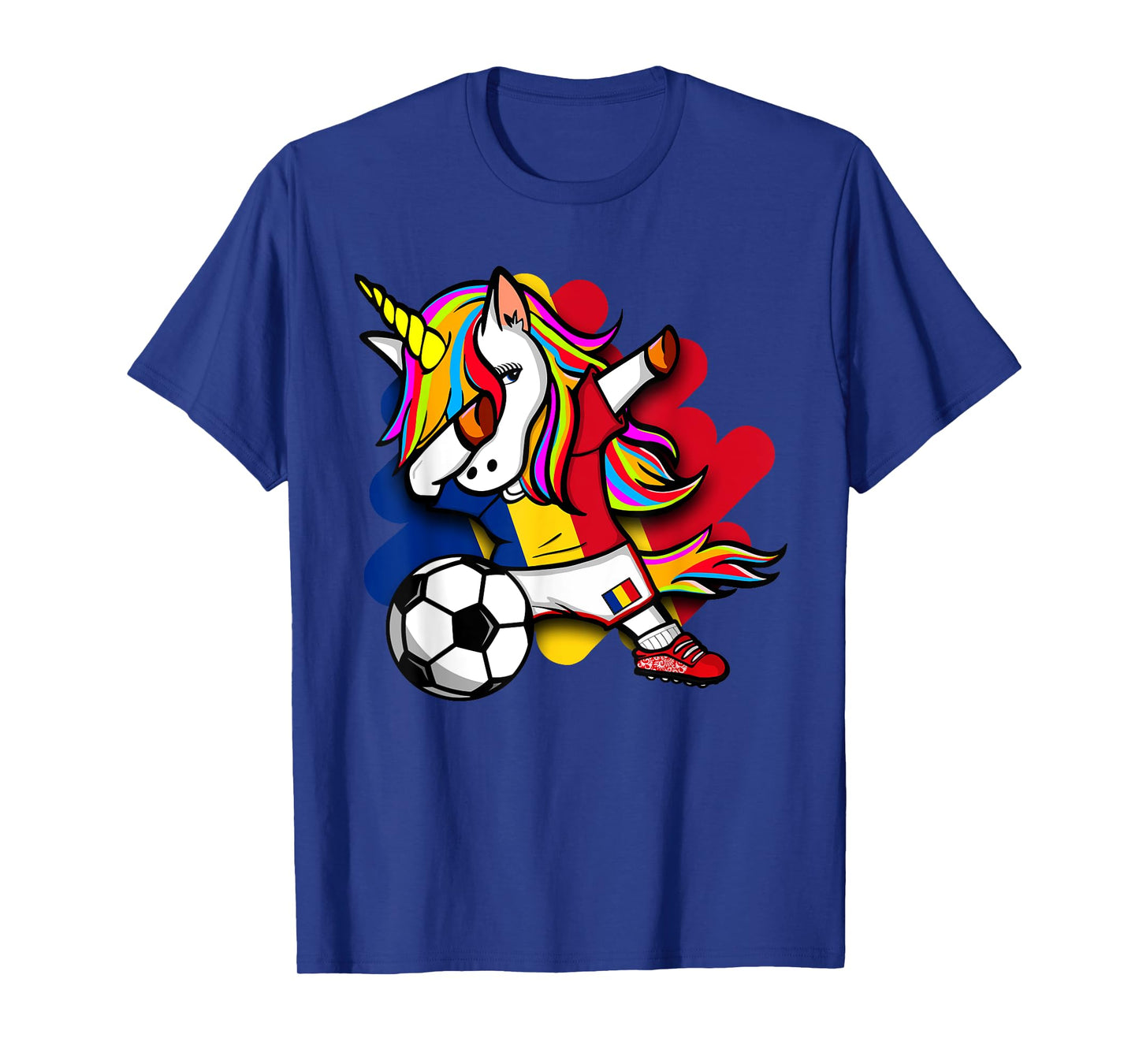 Dabbing Unicorn Romania Soccer Fans Jersey Romanian Football T-Shirt
