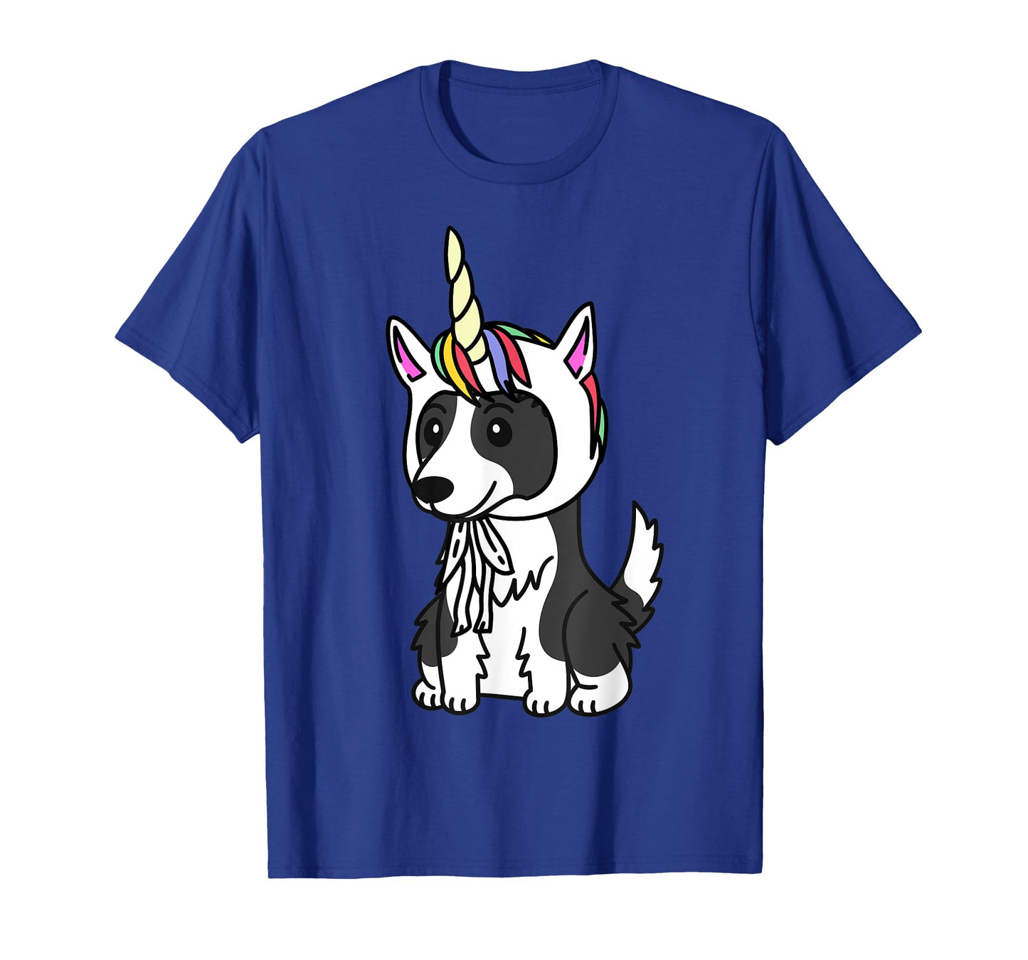 Unicorn Hat Border Collie Funny Dog Men Women Kids T-Shirt