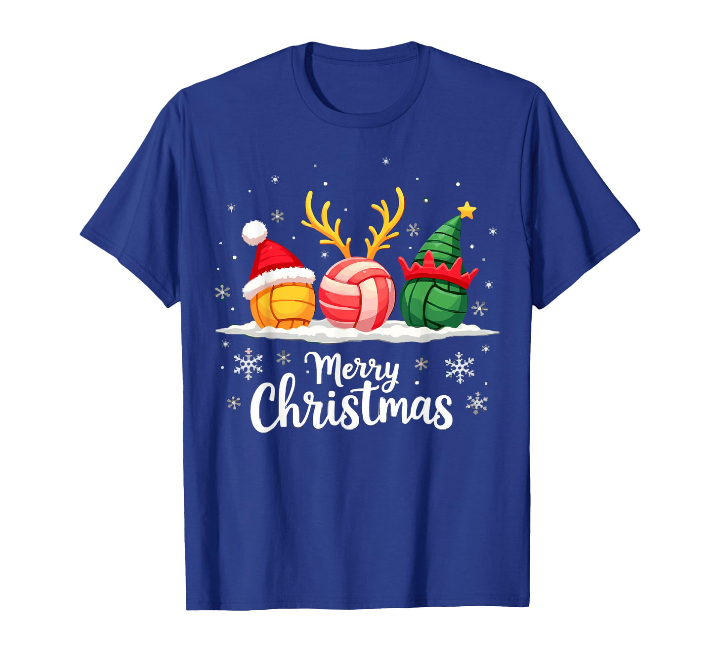 Volleyball Reindeer Santa Elf Merry Christmas Xmas Party Tee T-Shirt