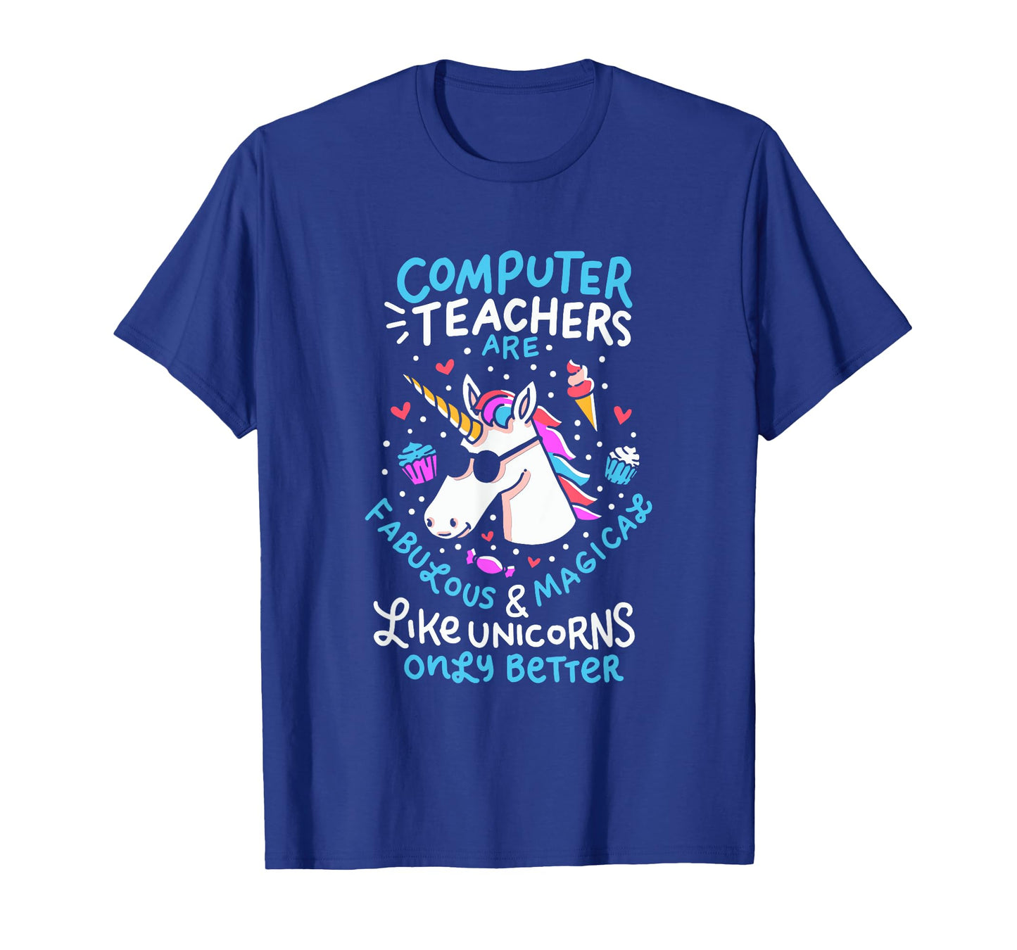 Unicorn Computer Teacher T-Shirt Teacher Apprechiation Shirt T-Shirt for Men Women Kids