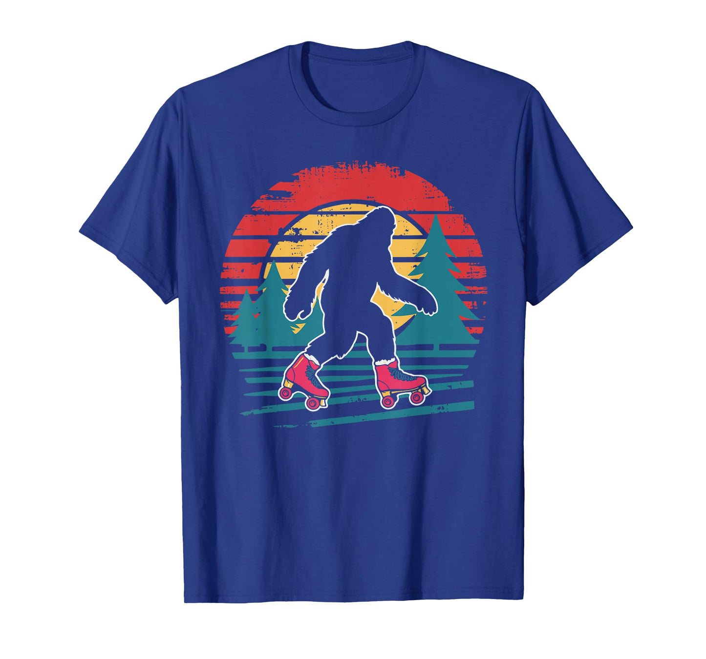 Retro Bigfoot Roller Skating Sasquatch 80s Skater T-Shirt