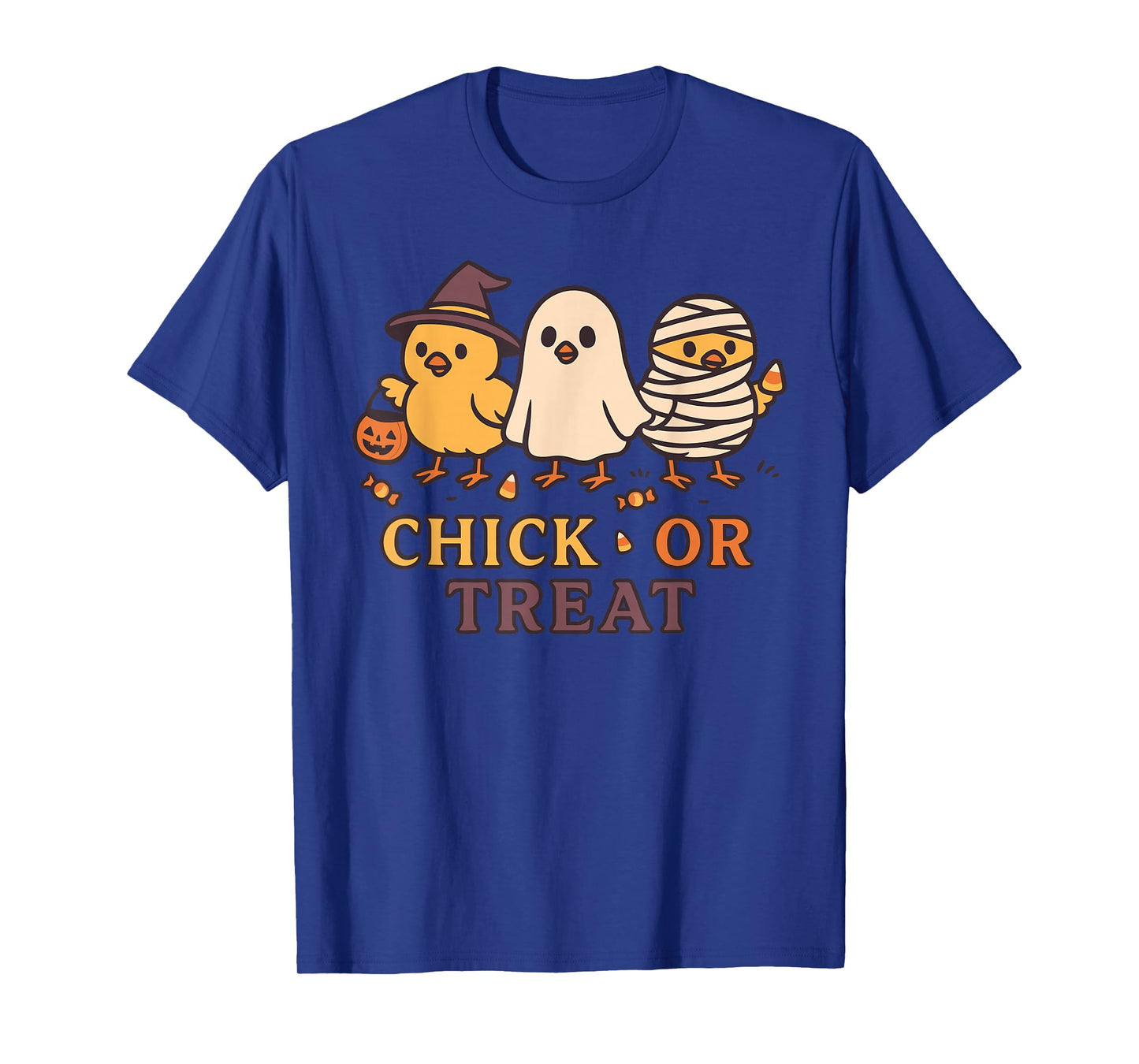 Chick or Treat Spooky Ghost Witch Mummy Chicken Costume T-Shirt