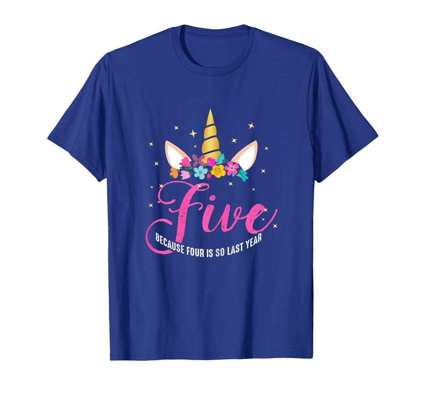 5 Years Old Birthday Girl Gifts Unicorn 5th Birthday T-Shirt