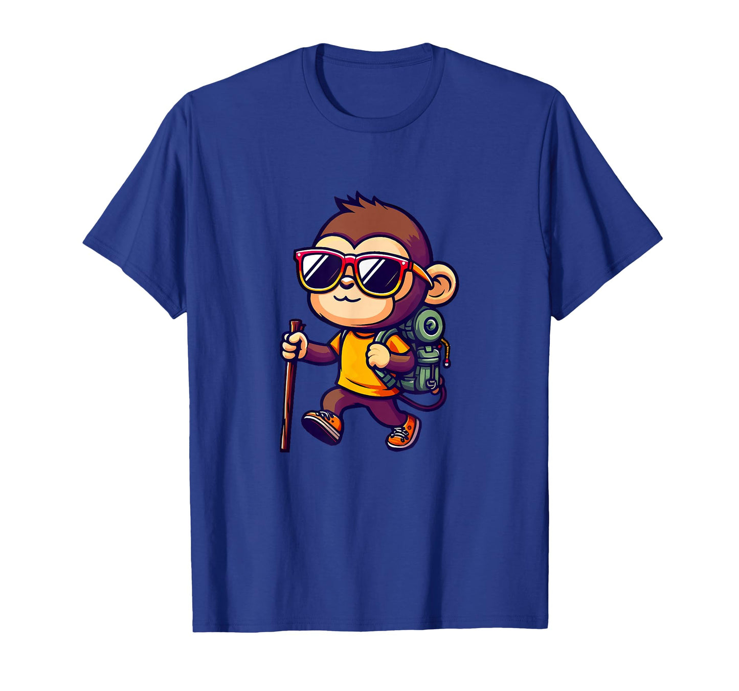 Hiking Monkey With Backpack And Walking Stick T-Shirt