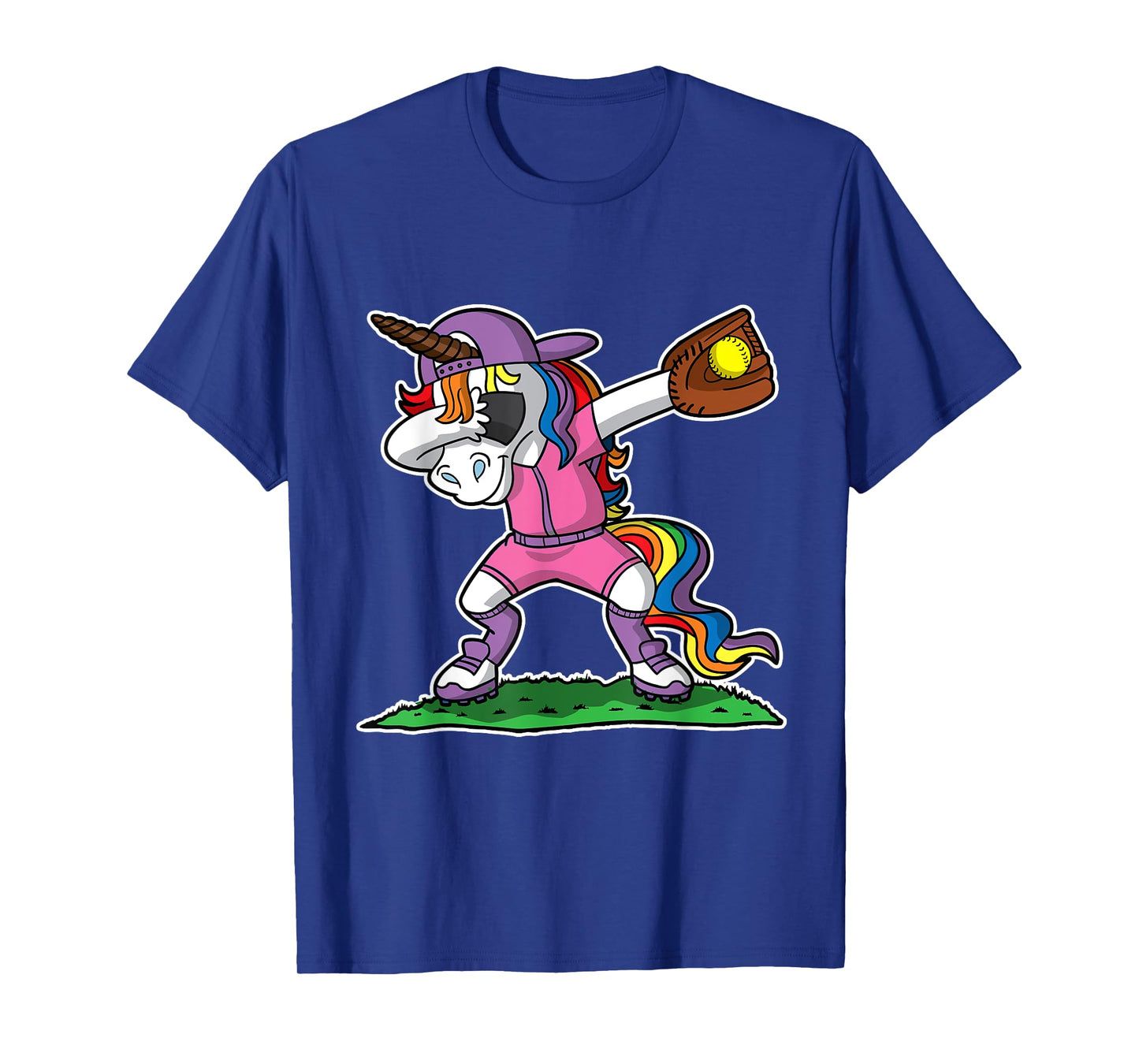 Dabbing Unicorn Softball Girls Women Kids Youth Toddler Teen T-Shirt