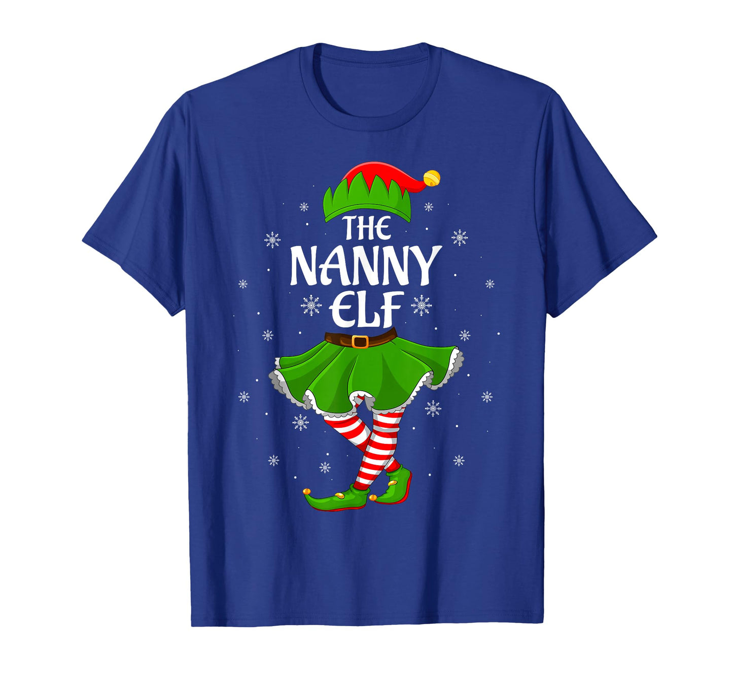 Nanny Elf Christmas Family Girls Women Elf Squad Xmas T-Shirt