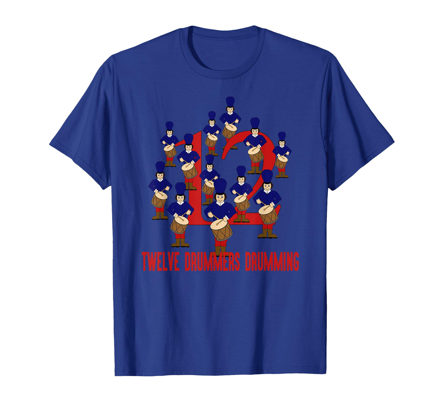Twelve Drummers Drumming T-Shirt Song 12 Days Christmas Tee T-Shirt