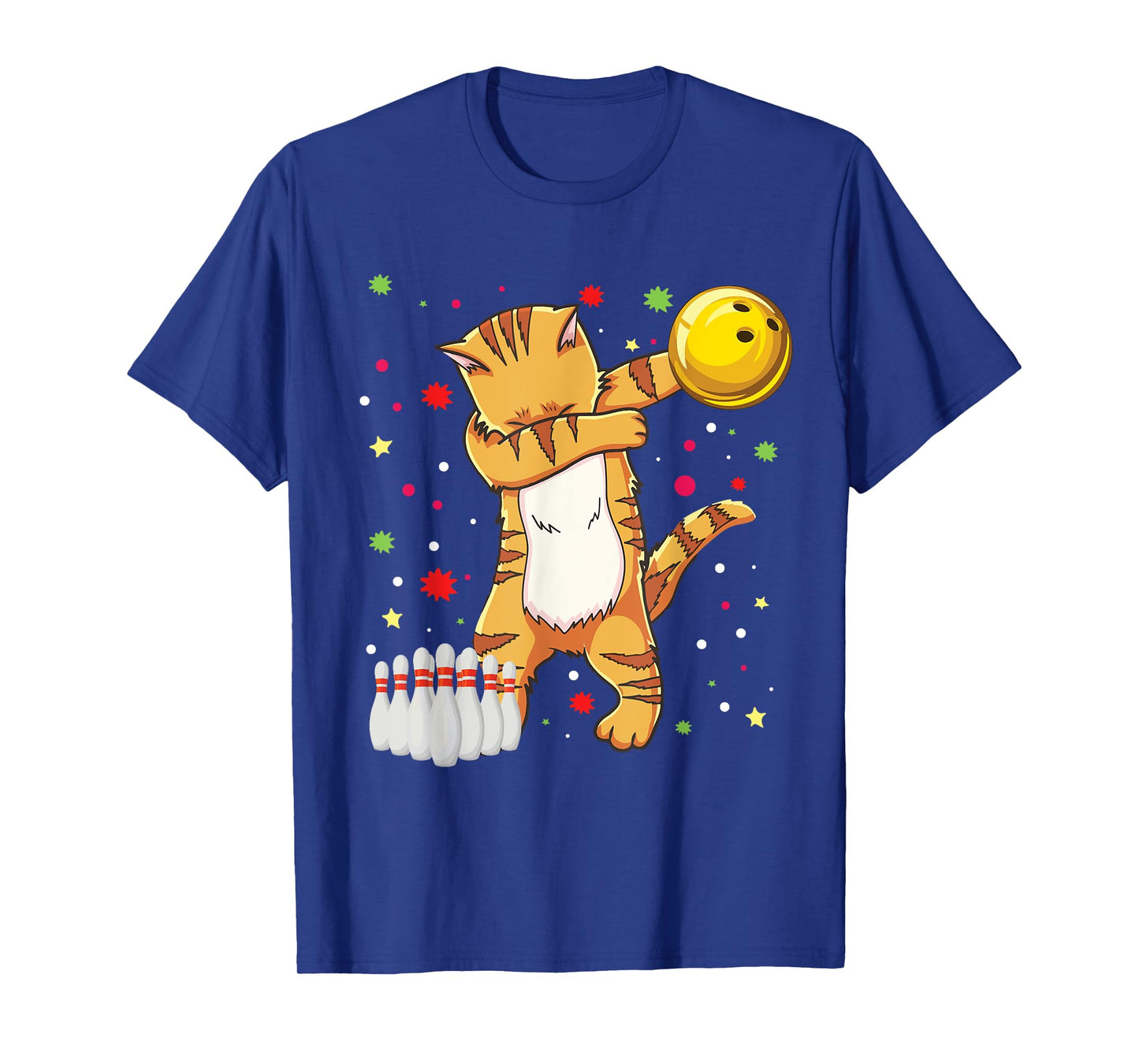 Dabbing Cat Bowling Shirts Funny Bowling Gift Cat Mom Girl T-Shirt
