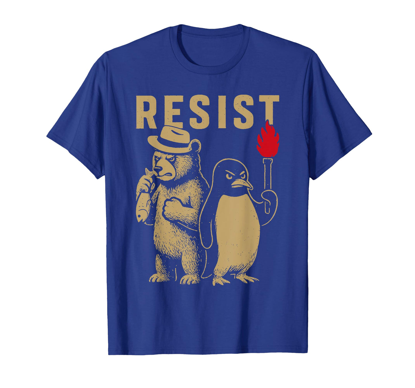 Resist Penguins And Bear Graphic We Stand With Penguins T-Shirt