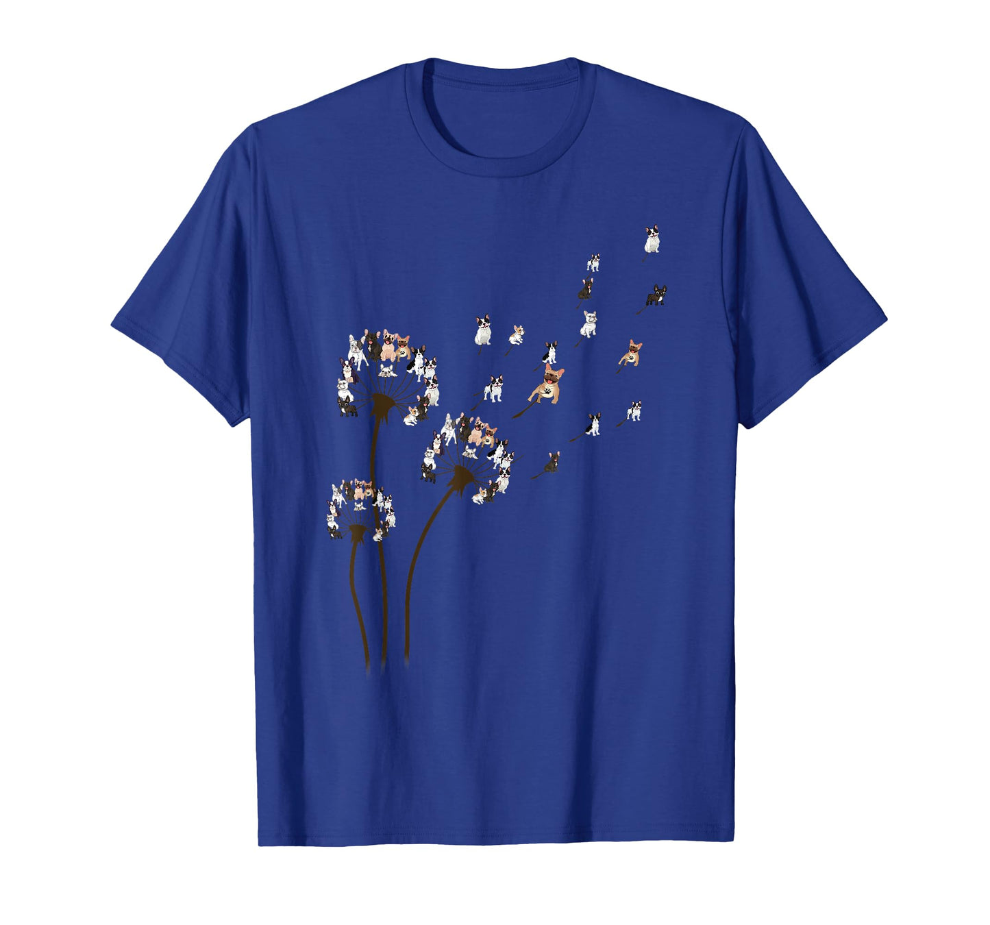 French Bulldog Flower Fly Dandelion Shirt Funny Dog Lovers T-Shirt