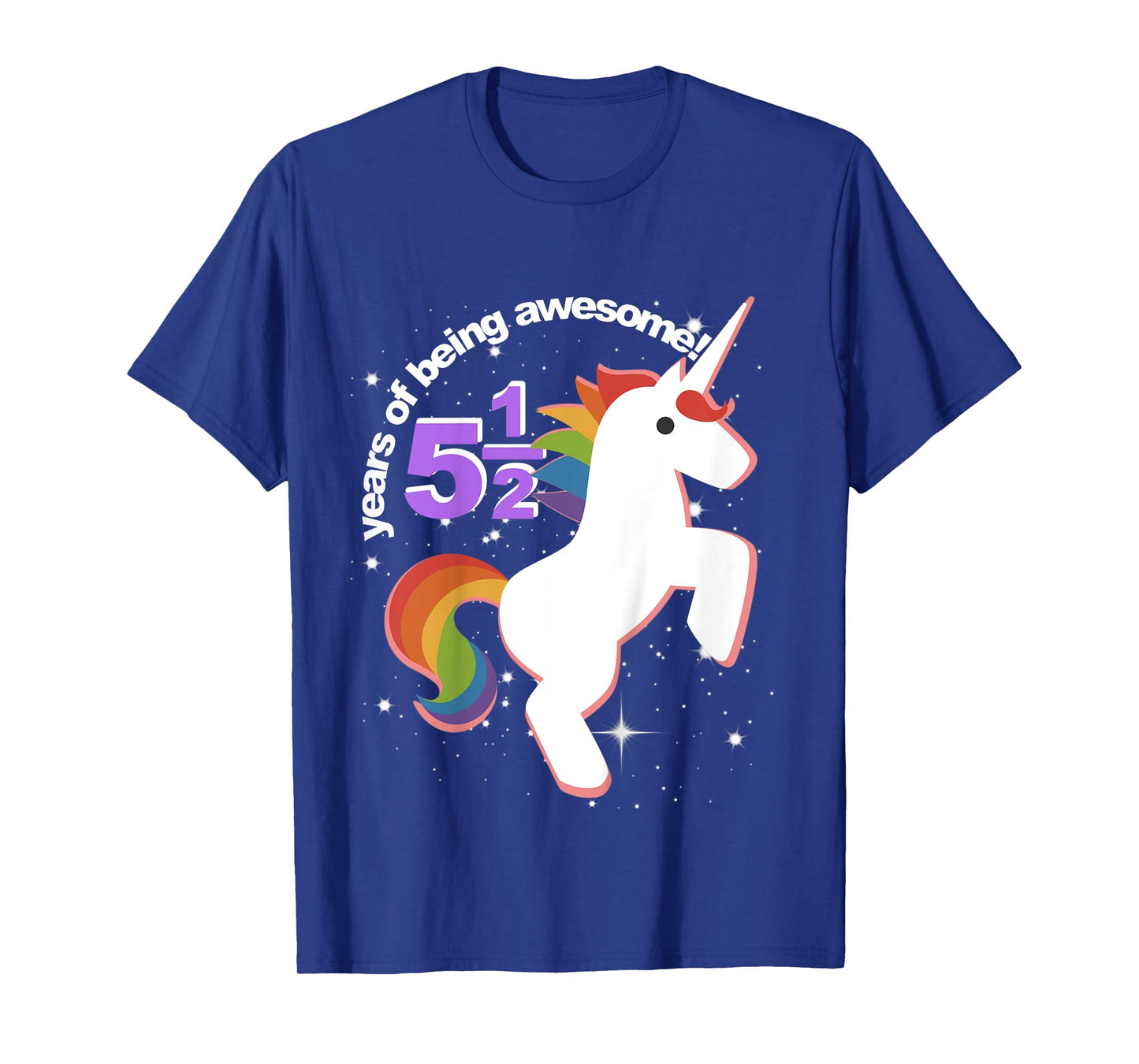 Girls Half Birthday Unicorn Shirt 5.5 5 and Half Years 5th T-Shirt