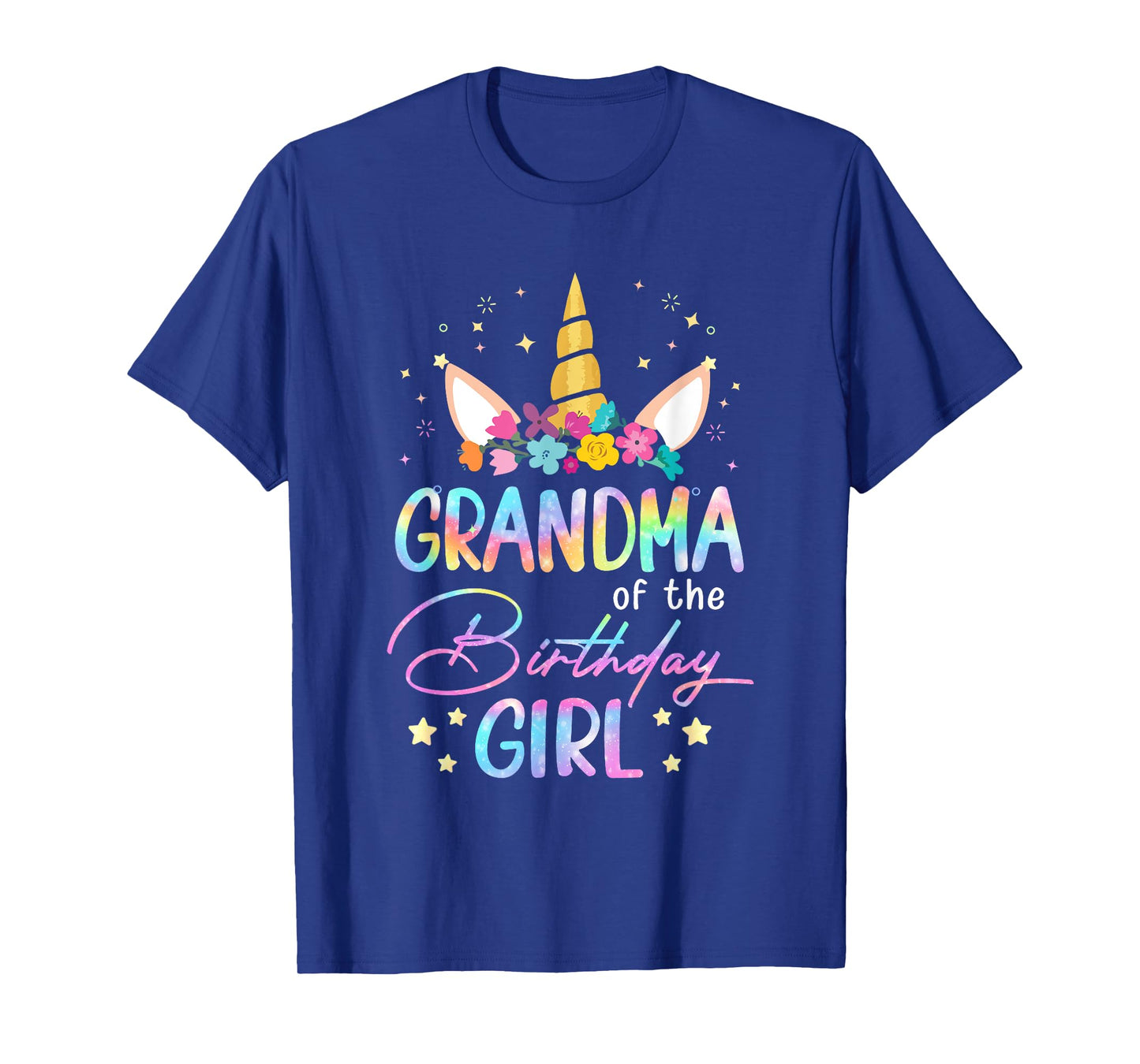 Unicorn Grandma Of The Birthday Girl Unicorn Flower Birthday T-Shirt