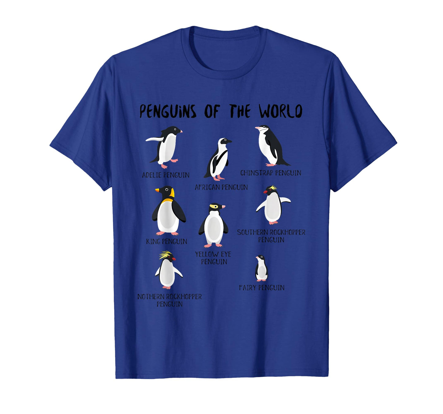 8 Rarest Penguins of the World - Funny Penguin Animals Lover T-Shirt