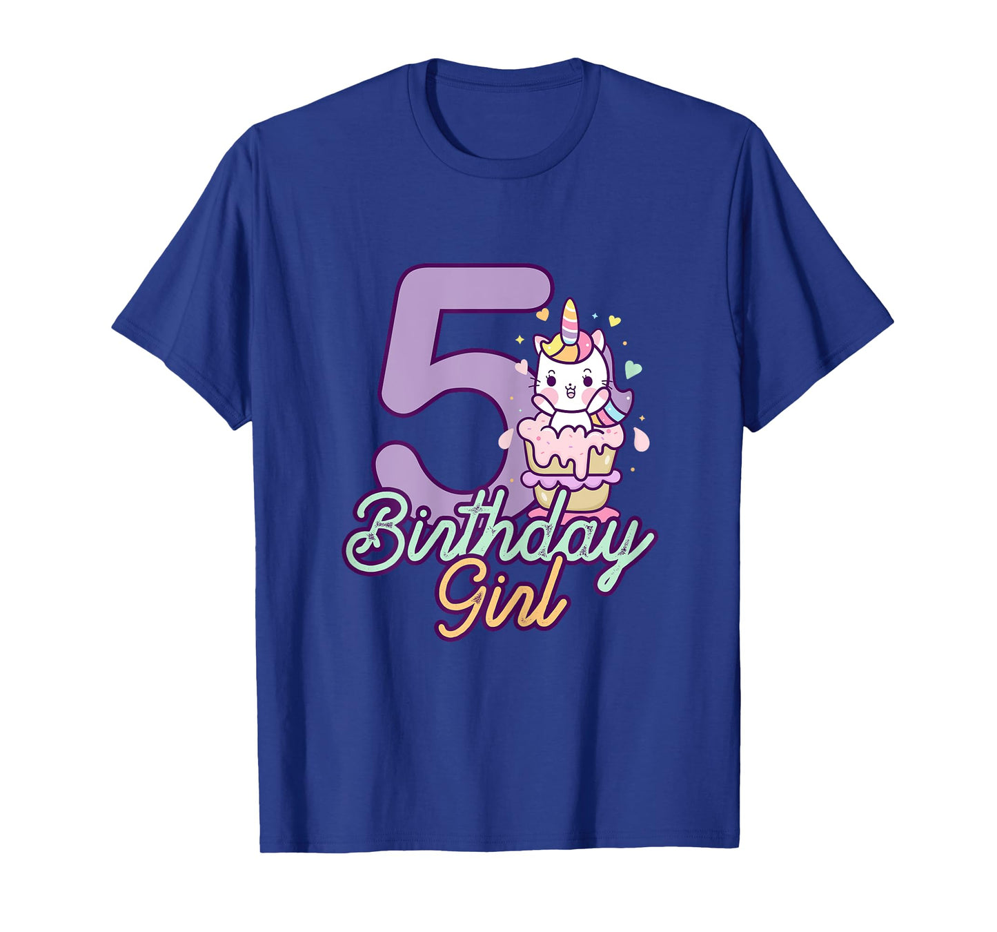 5 Years Old Birthday Girl Gifts Unicorn 5th Birthday T-Shirt