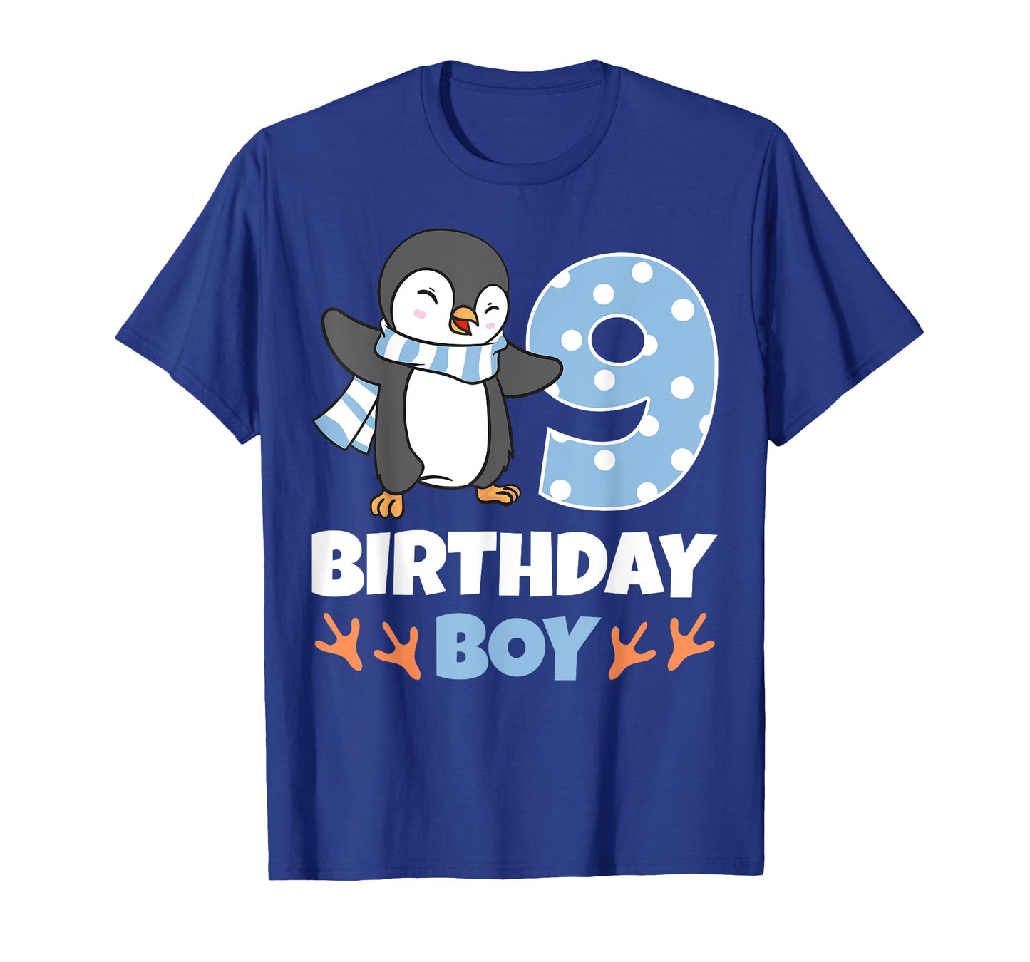 Penguin 9th Birthday Boy Winter Theme Party Celebration T-Shirt