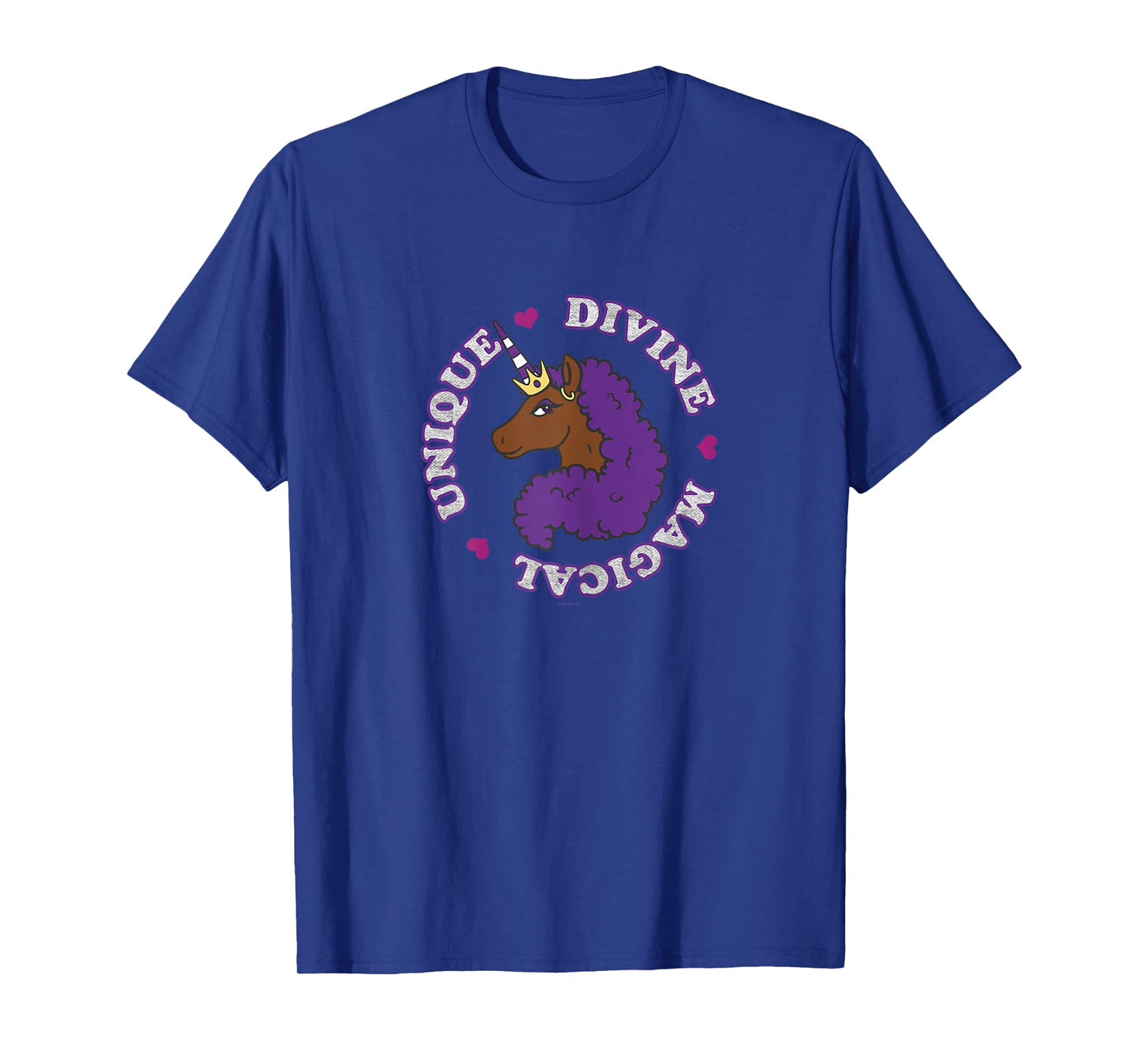 Afro Unicorn Unique Divine Magical Unique Purple Mane T-Shirt