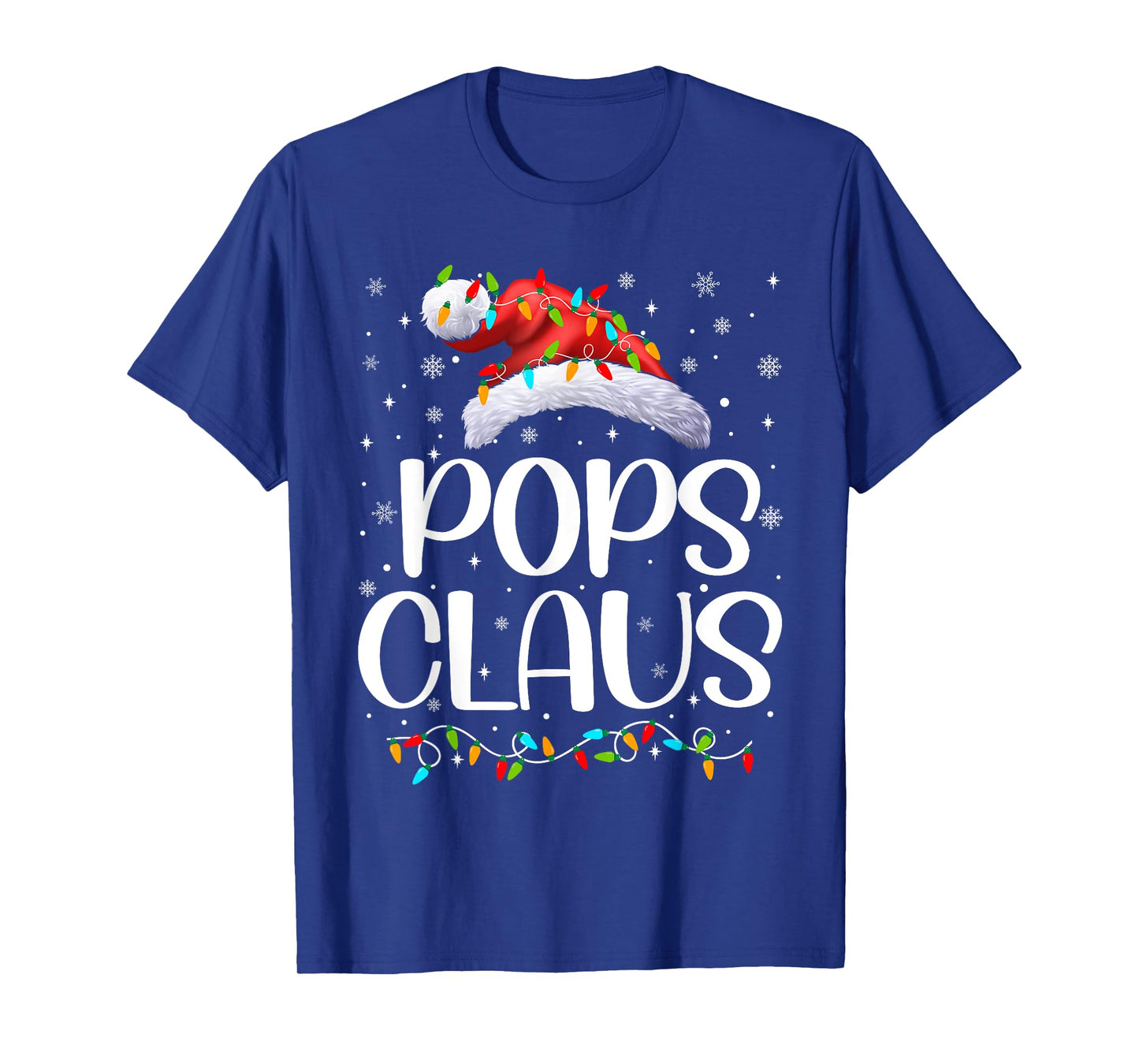 Pops Claus Xmas Lights Christmas Pajama Matching Family T-Shirt