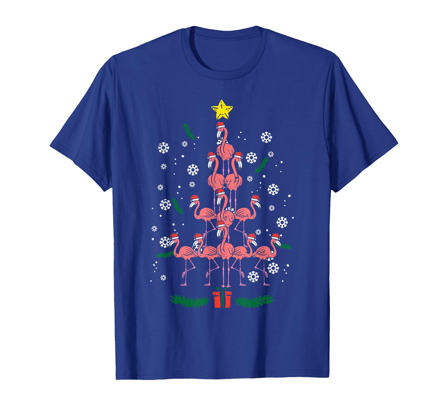 Flamingo Christmas Tree Bird Animal Xmas Women T-Shirt