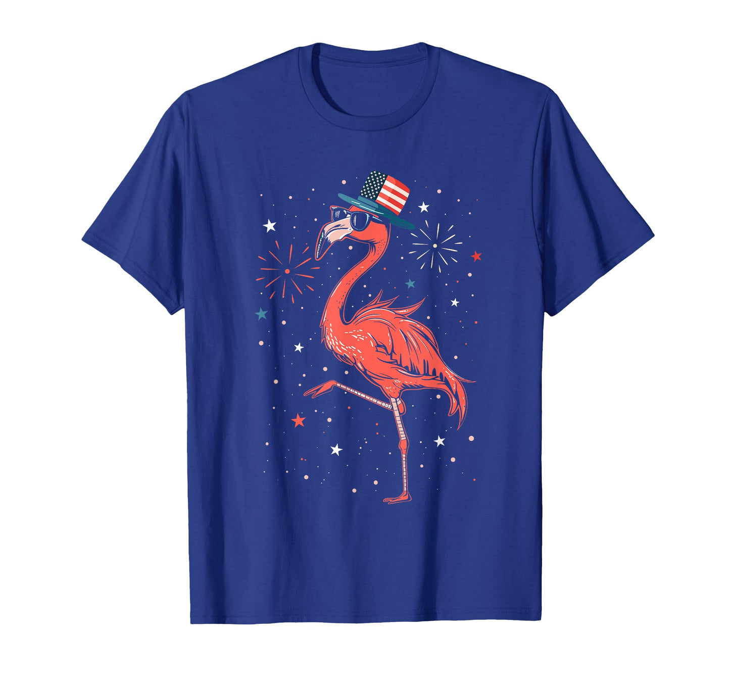 Patriotic American Flamingo Dancing USA Flag 4th Of July T-Shirt