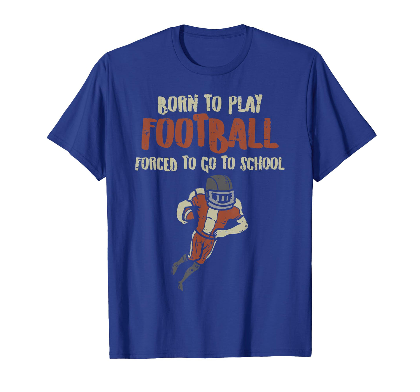Born To Play Football Forced School Funny Player Boys Kids T-Shirt