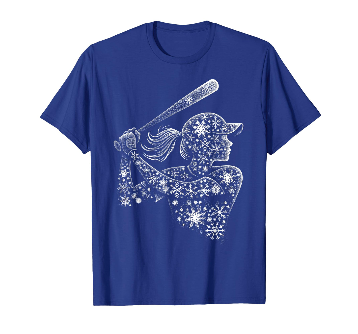 Women's sports Christmas Snowflakes Girl Softball Player T-Shirt