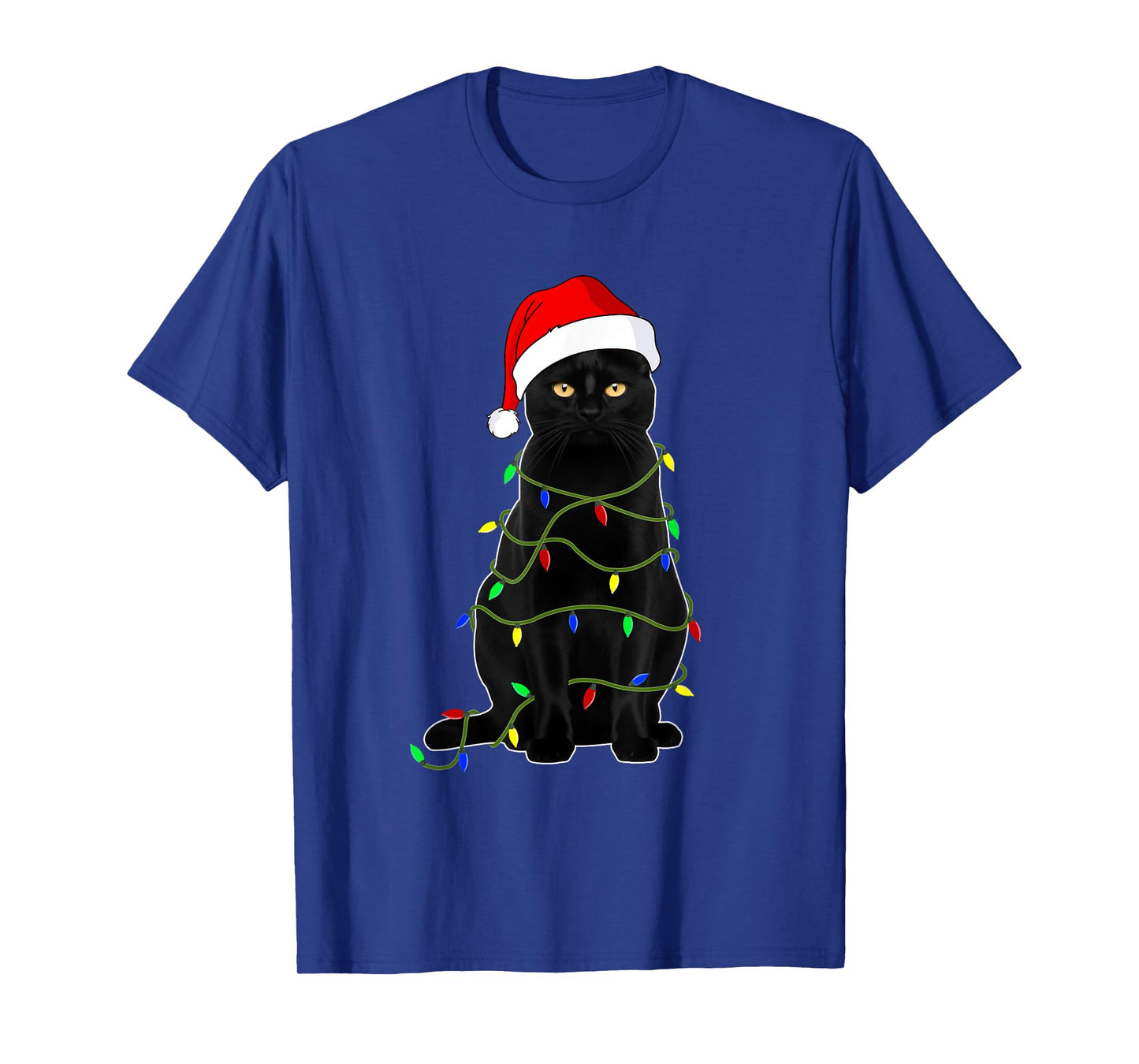 Black Cat Santa Christmas Family Matching Pajamas Xmas Men Women Kids T-Shirt