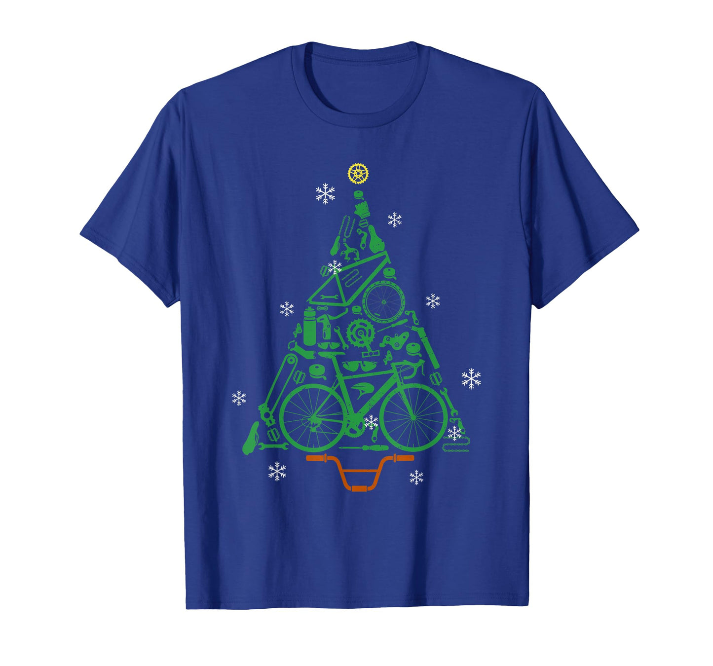 Road Bike Bicycle Funny Christmas Tree Cyclist Kids Adults T-Shirt