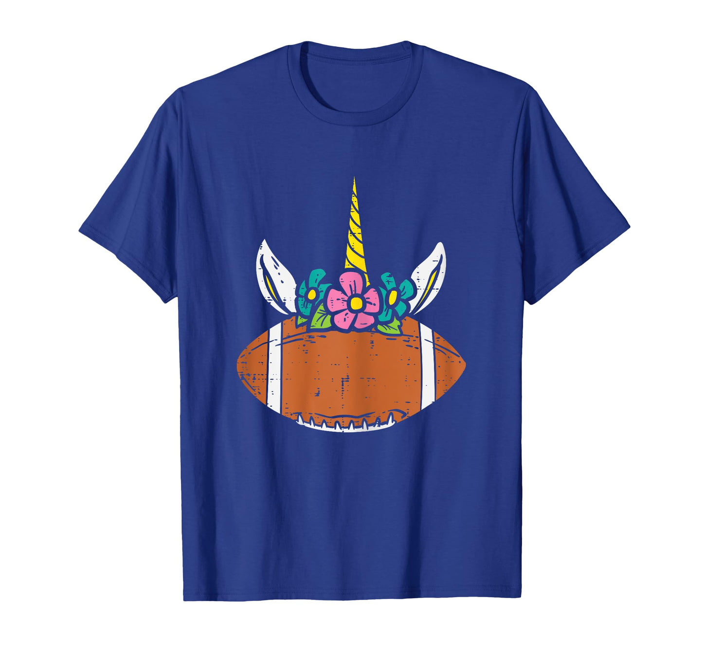 Unicorn Head American Football Cute Fan Player Girls Women T-Shirt