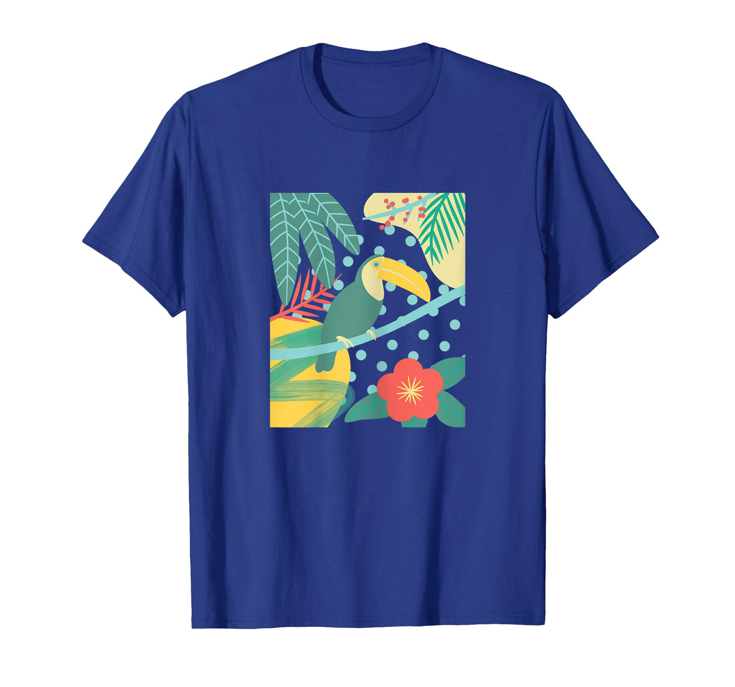 Toucan Bird Tropical Cute Palm Leaf Flower Beach Summer Tee T-Shirt for Women Kids