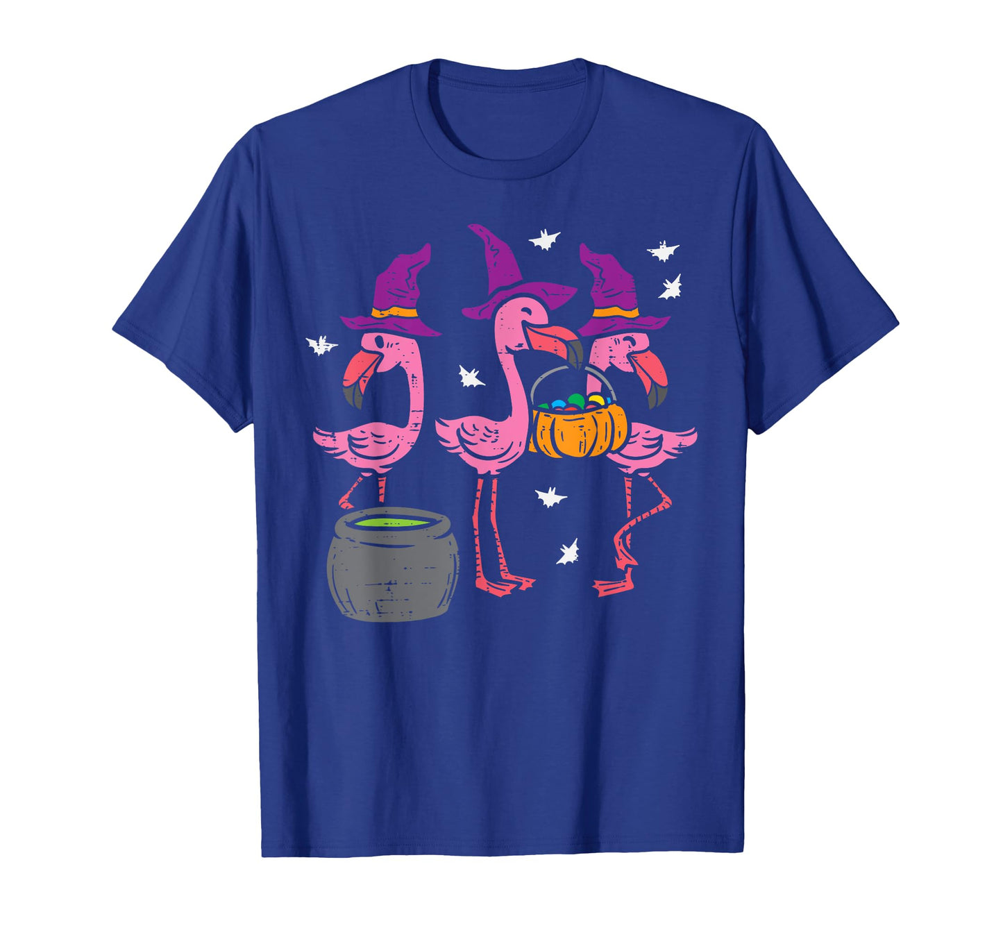 Witch Flamingos Animal Bird Flamingoween Halloween Women T-Shirt