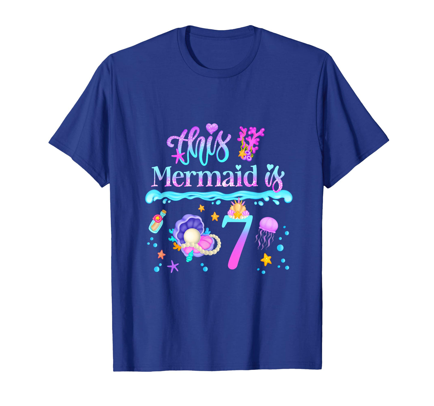 This Mermaid is 7 Years Old 7th Girls Birthday Party Kids T-Shirt