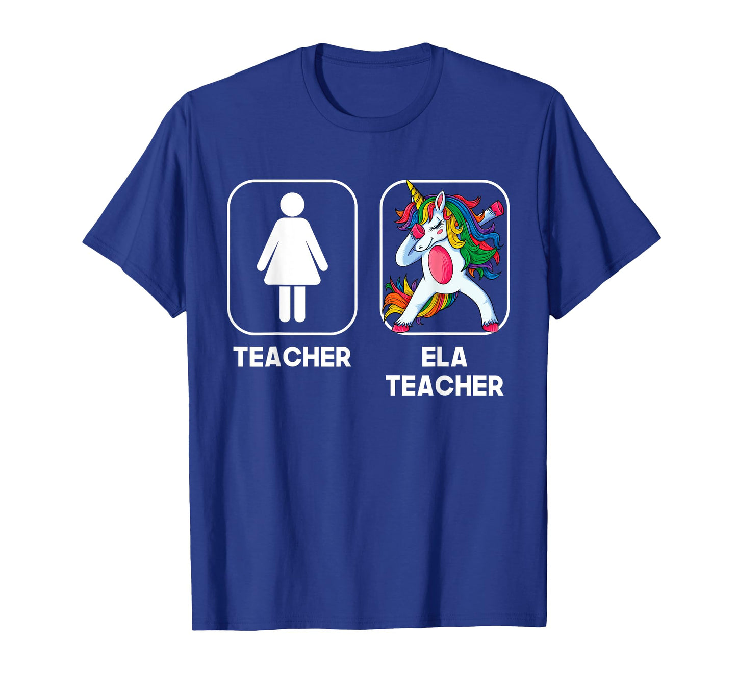 ELA Teacher Funny Gift Dabbing Unicorn Teacher Women T-Shirt
