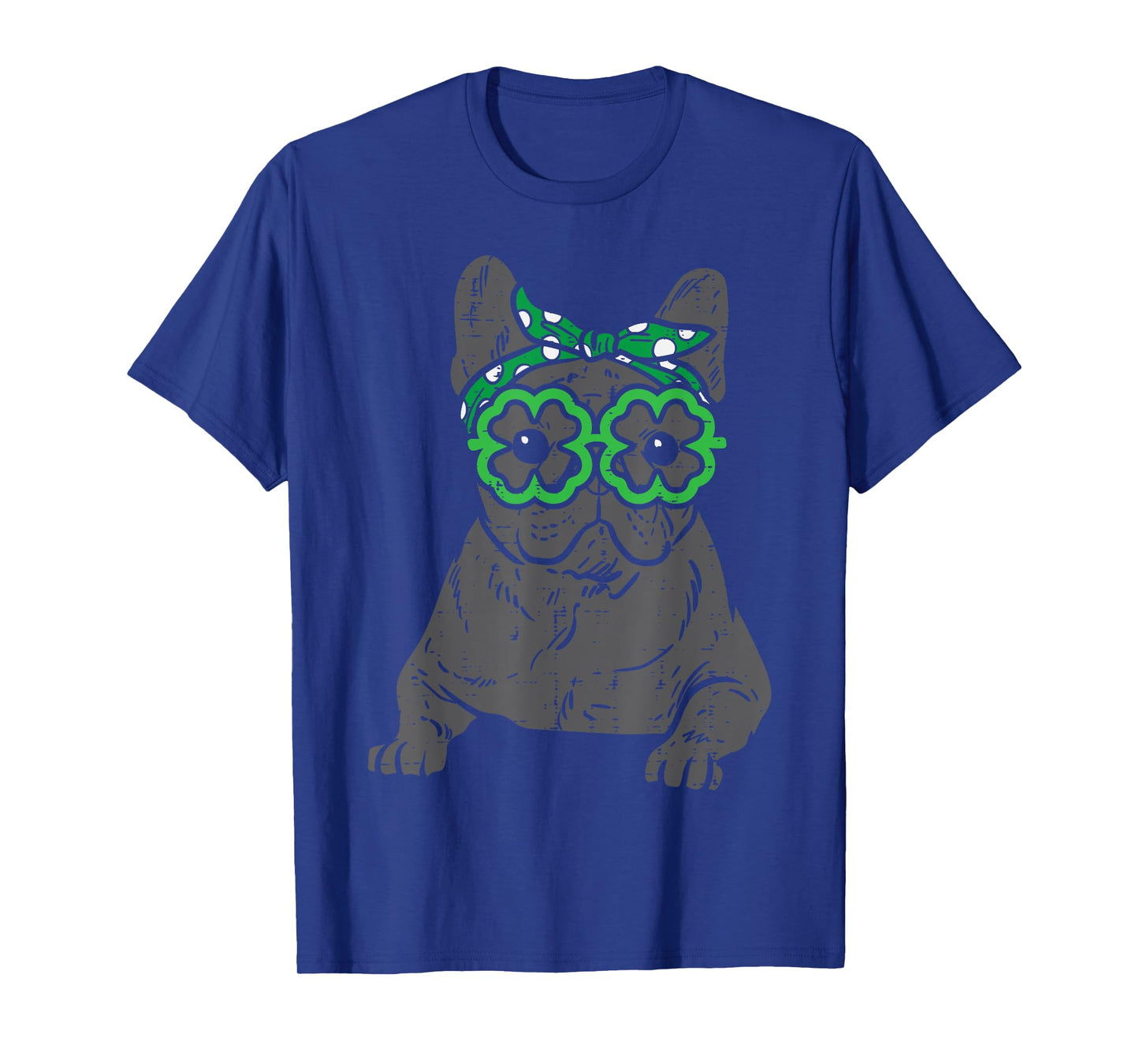 French Bulldog Shamrock Glasses St Patricks Day Dog Gift Men Women Kids T-Shirt