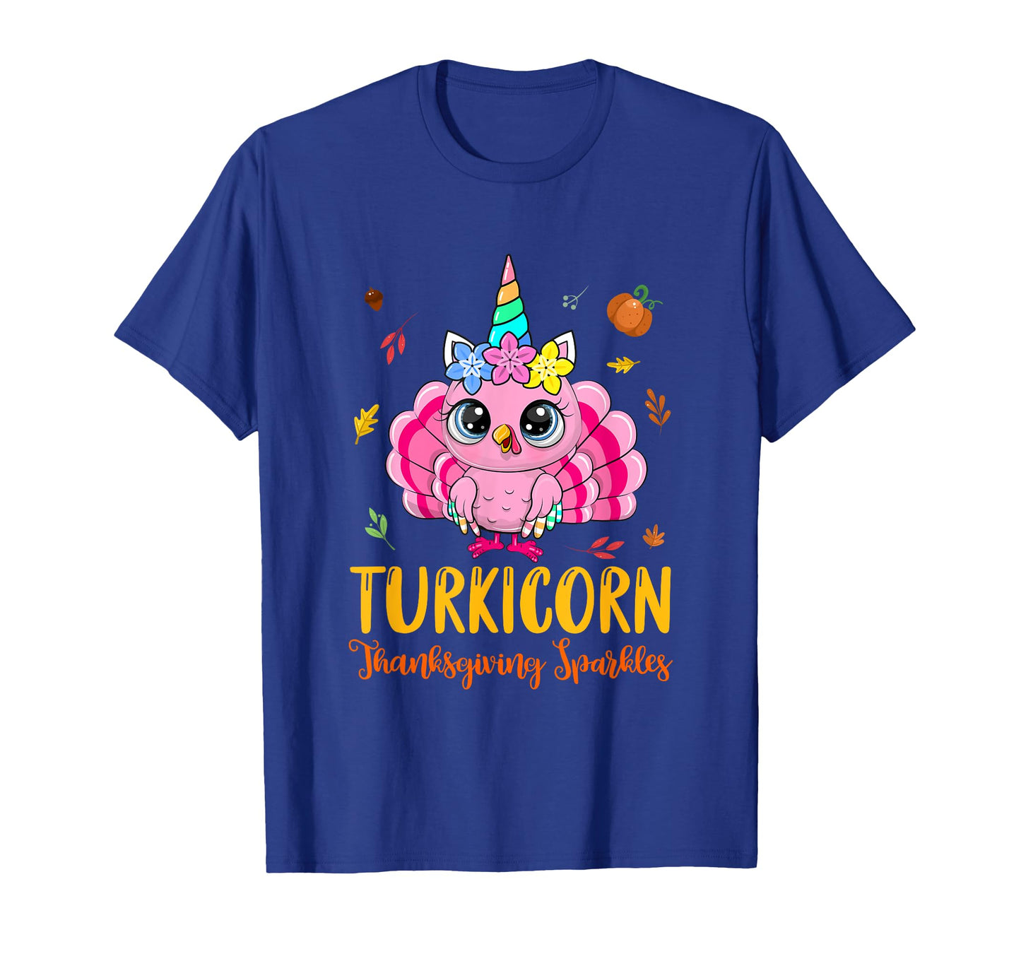 Cute Unicorn Turkey Funny Thanksgiving Turkicorn Girl Kids T-Shirt