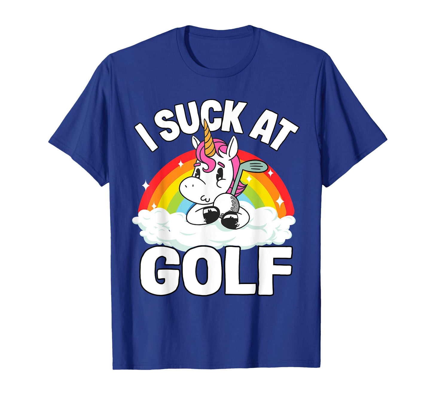 I Suck At Golf Funny Golf Loser Unicorn Sarcastic Golfing T-Shirt