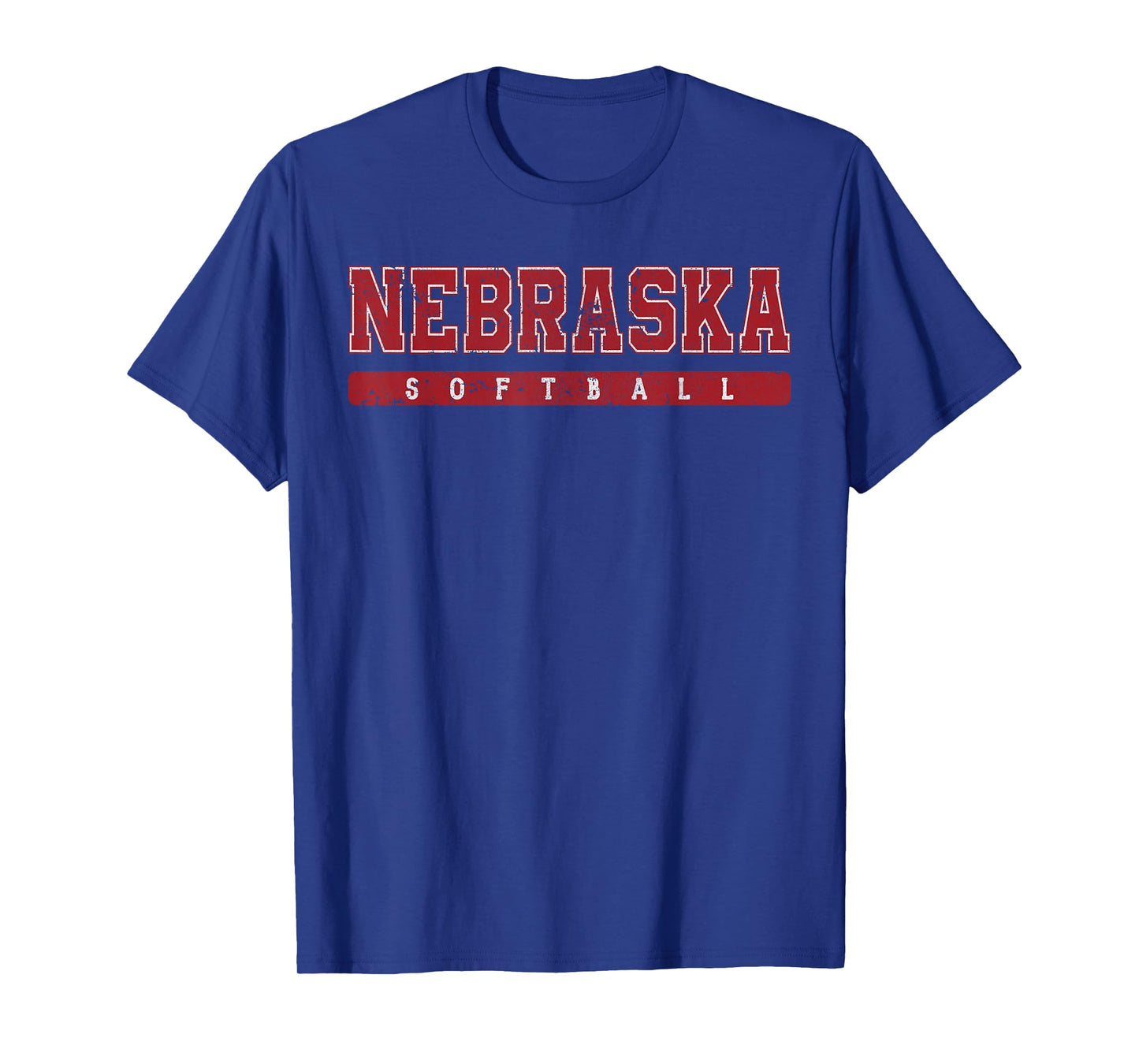 Nebraska Softball Red Vintage Text T-Shirt