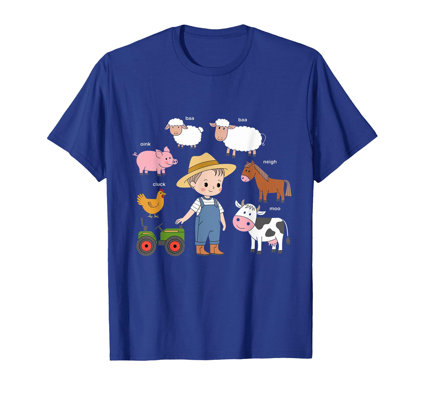 Farm Animals Sounds Oink Baa Neigh Cluck Moo Toddler Farmer T-Shirt