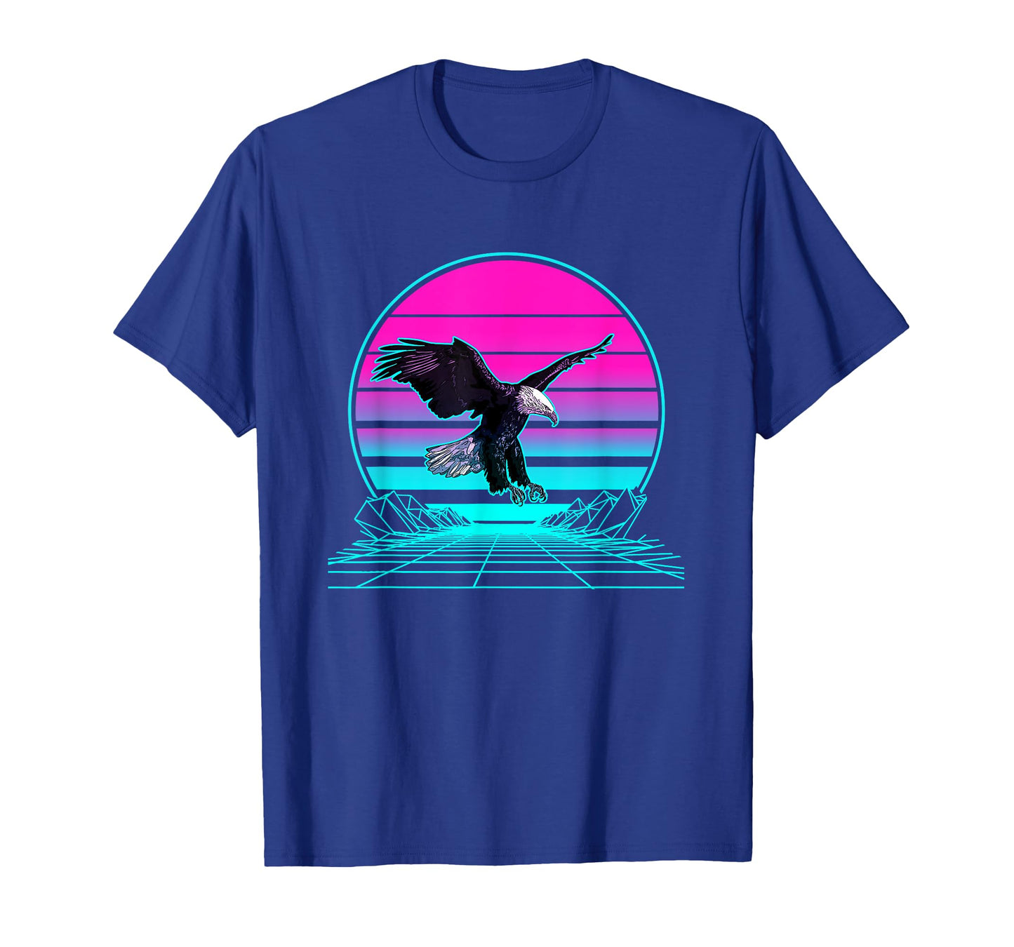 Vintage Retro Sunset Bald Eagle T-Shirt