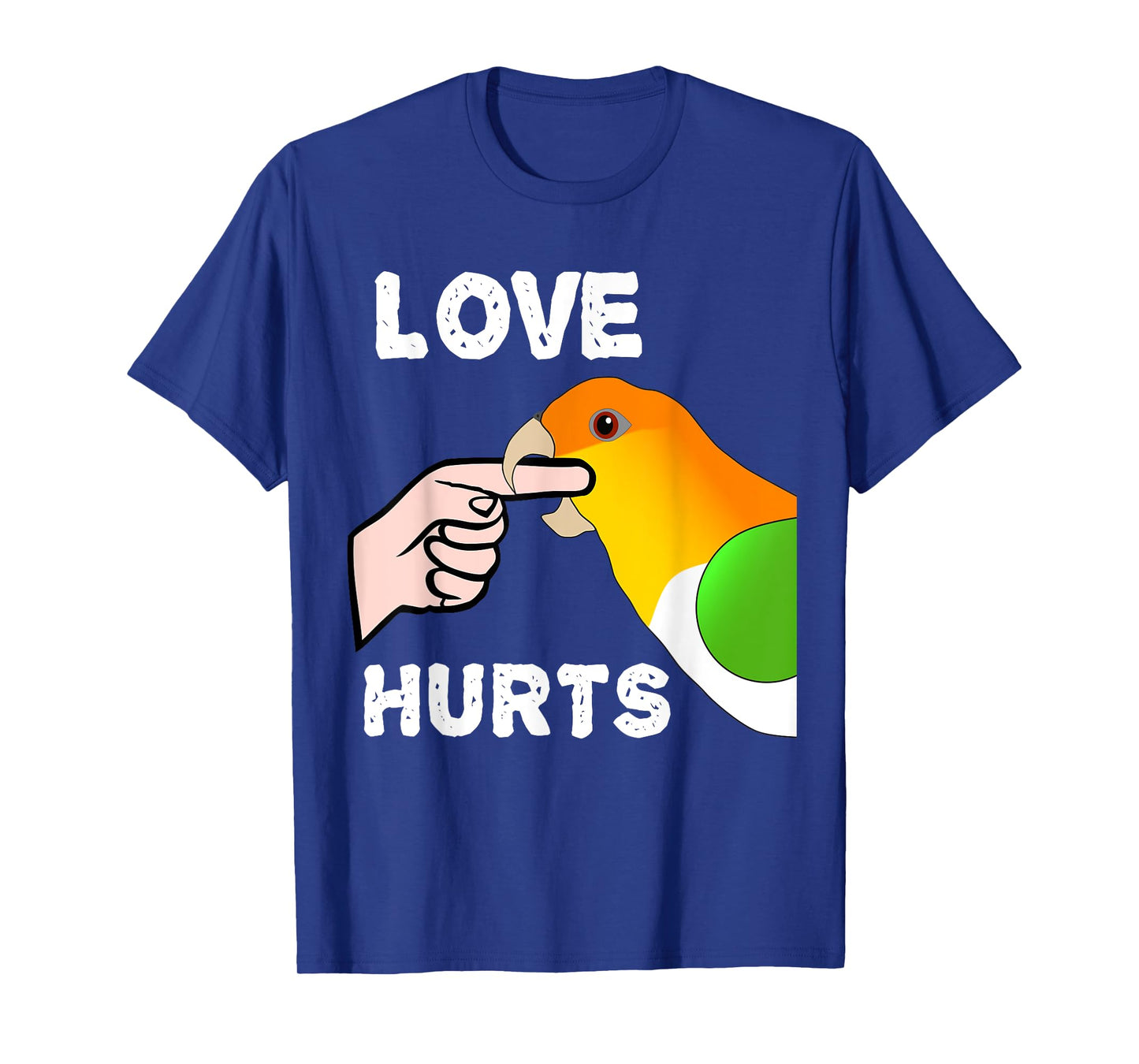 White Bellied Caique Parrot Love Hurts T-Shirt