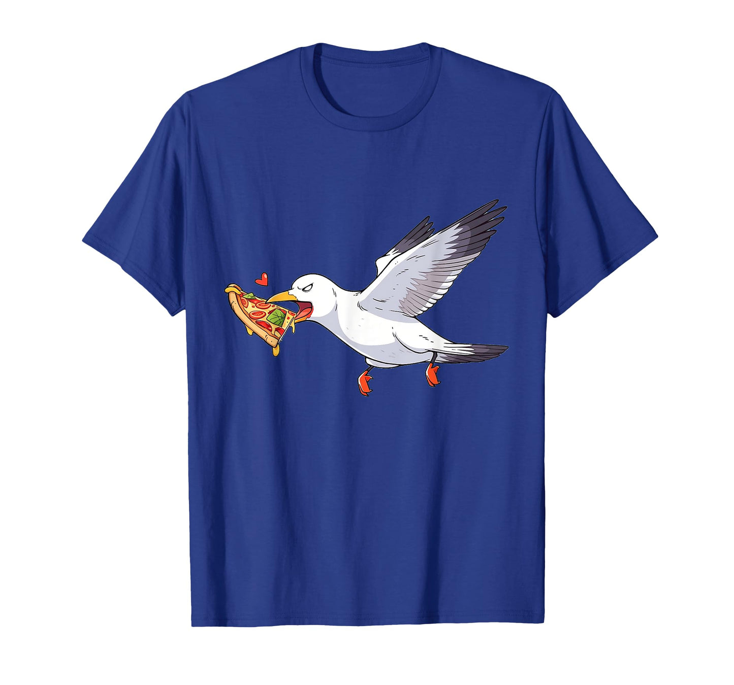 Cranky Seagull Funny Shirt Beach Birds Stealing Pizza Summer T-Shirt