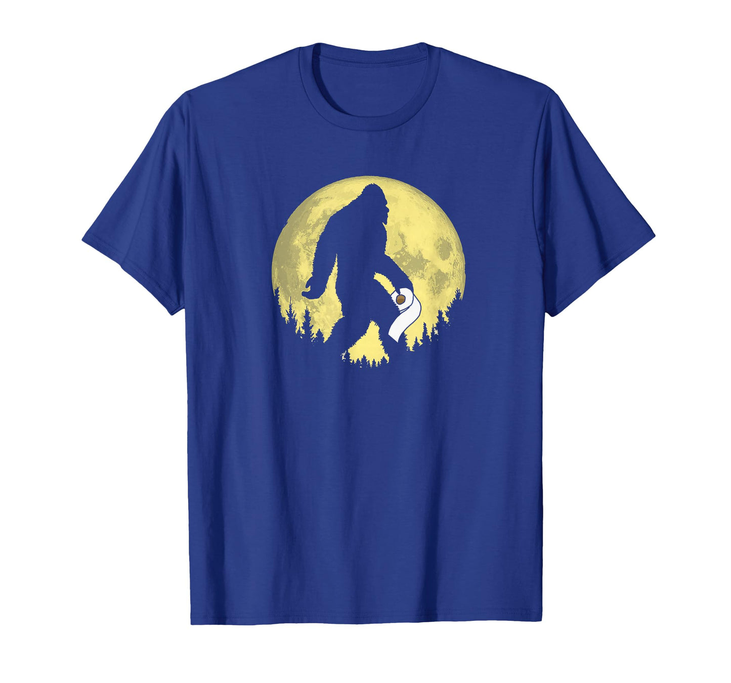 Funny Bigfoot & Toilet Paper Night Time Moon Graphic T-Shirt