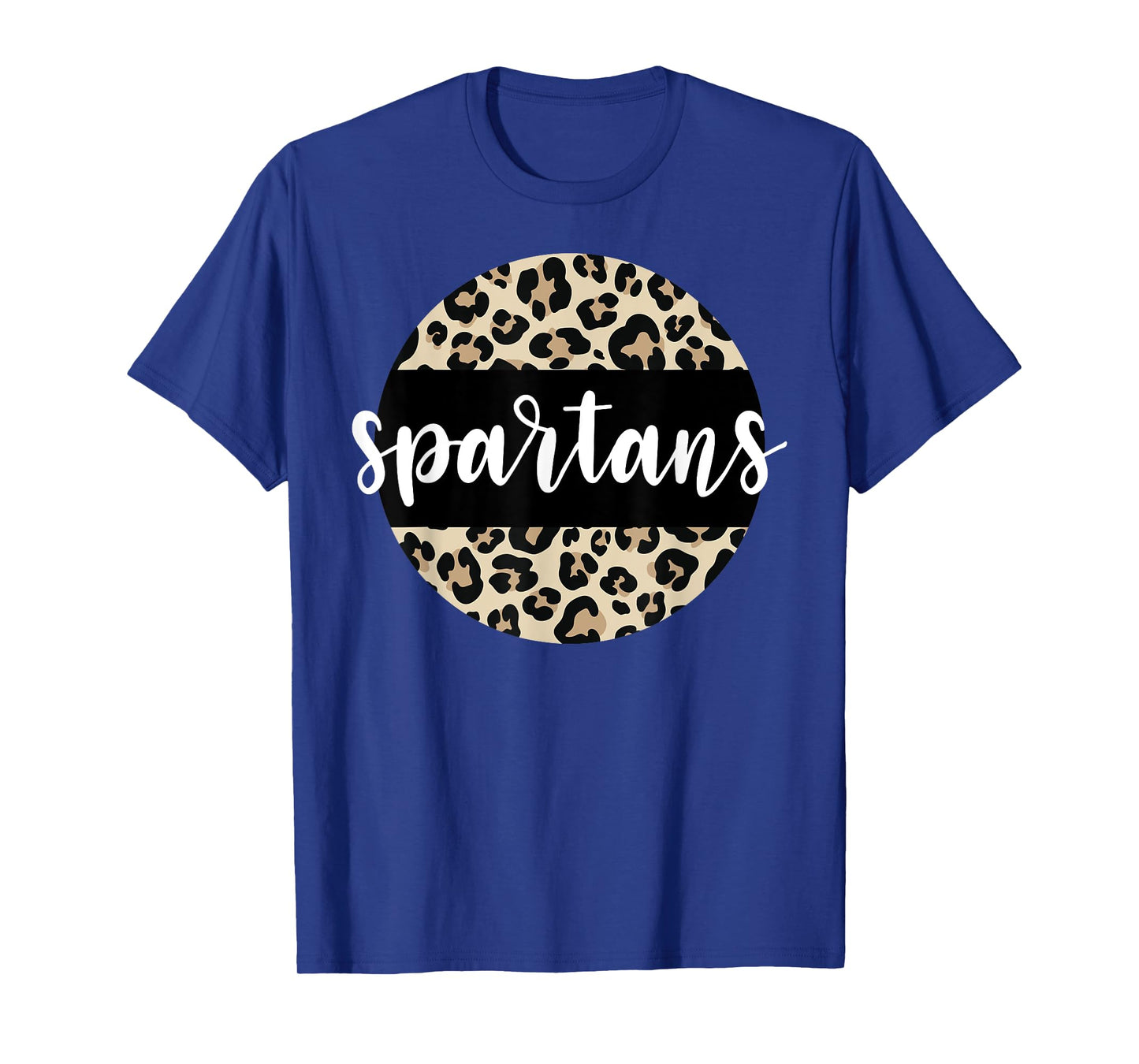 Leopard Print Spartans Team Mascot School Spirit Game Night T-Shirt