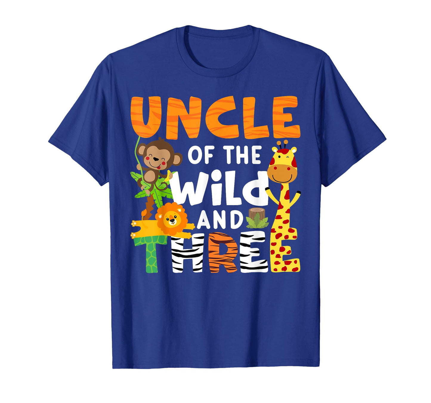 Uncle Of The Wild and Three 3 Zoo Theme Party Safari Jungle T-Shirt