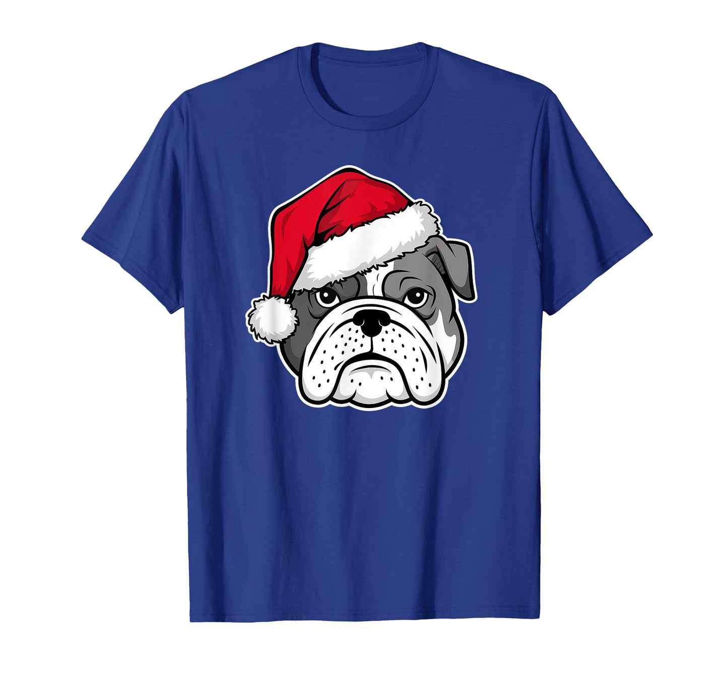 Joyful Bulldog Santa Dog on Bulldog Christmas T-Shirt