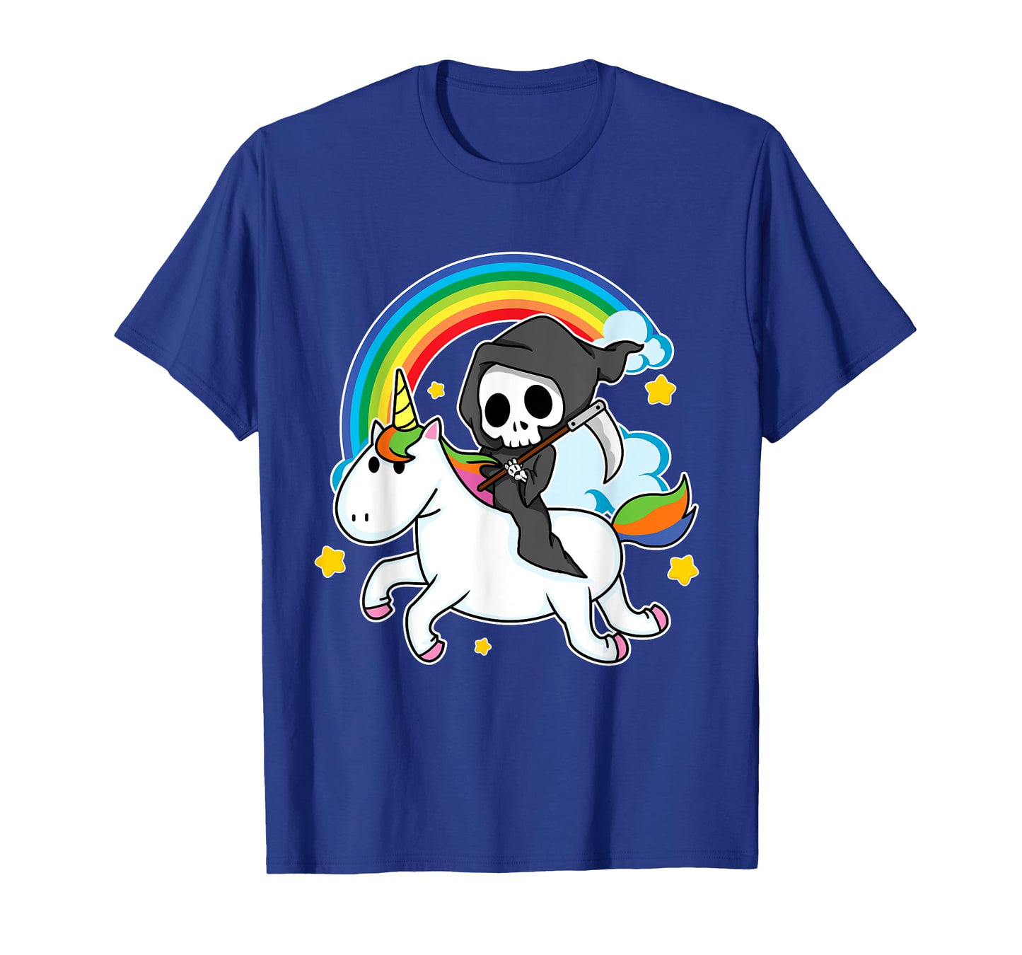 Halloween Unicorn Costume Grim Reaper Riding Unicorn T-Shirt