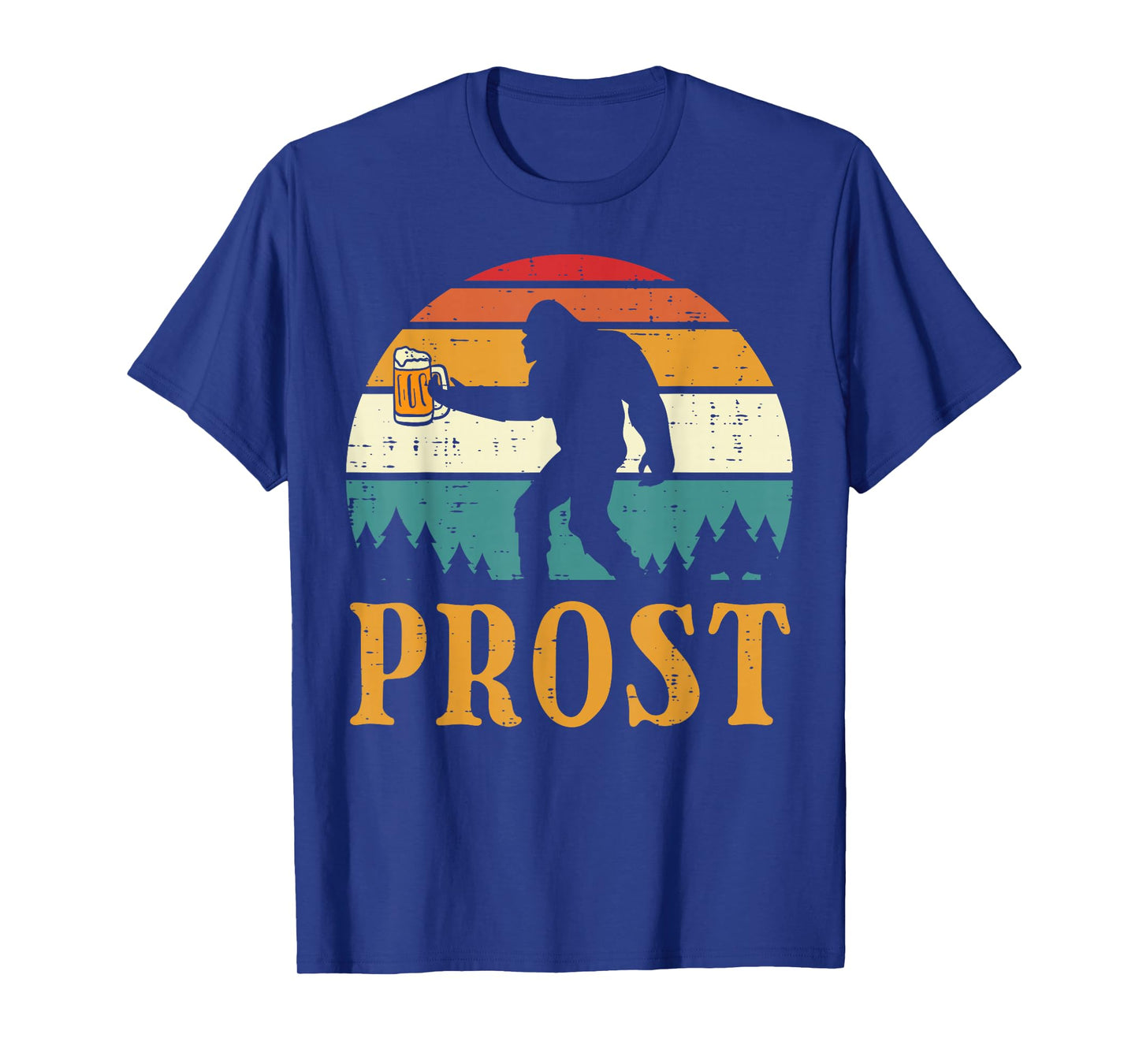 Oktoberfest Bigfoot Sasquatch Prost Retro German Men Women T-Shirt