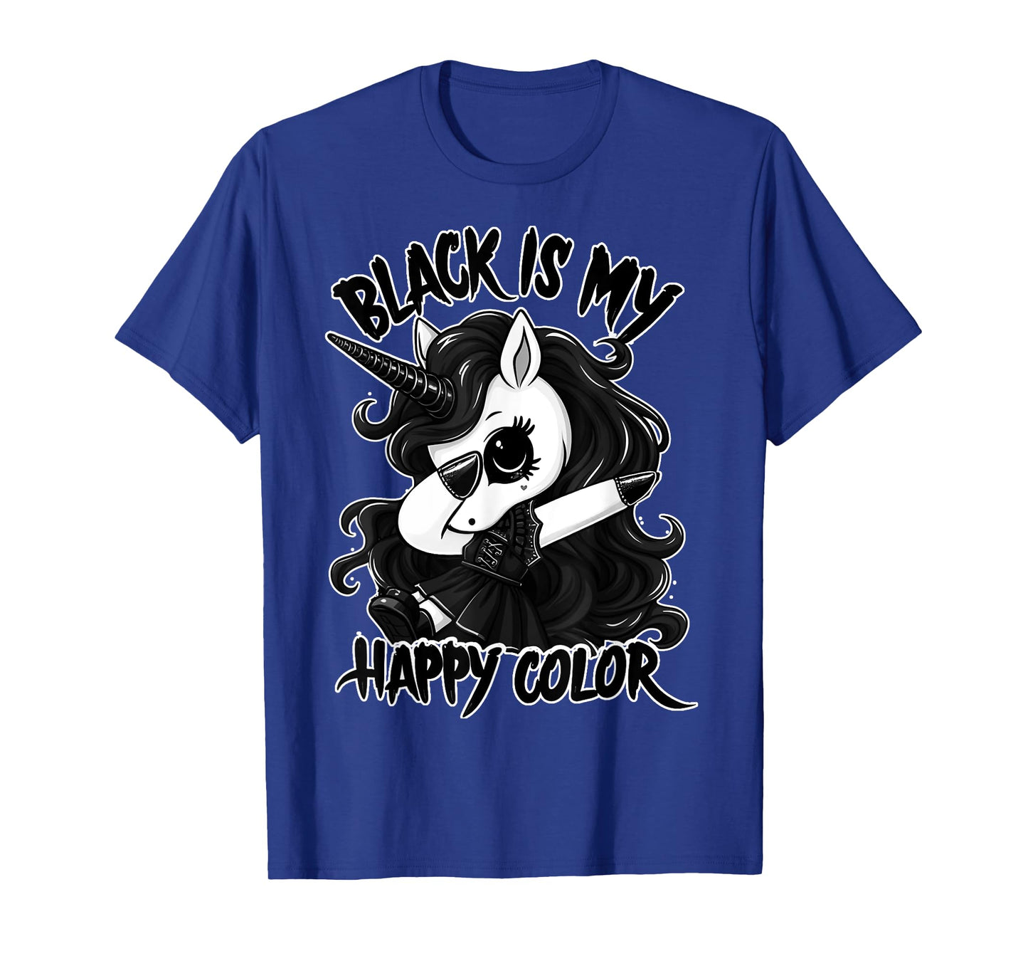 Gothic Unicorn Dabbing - Black is my lucky colour T-Shirt