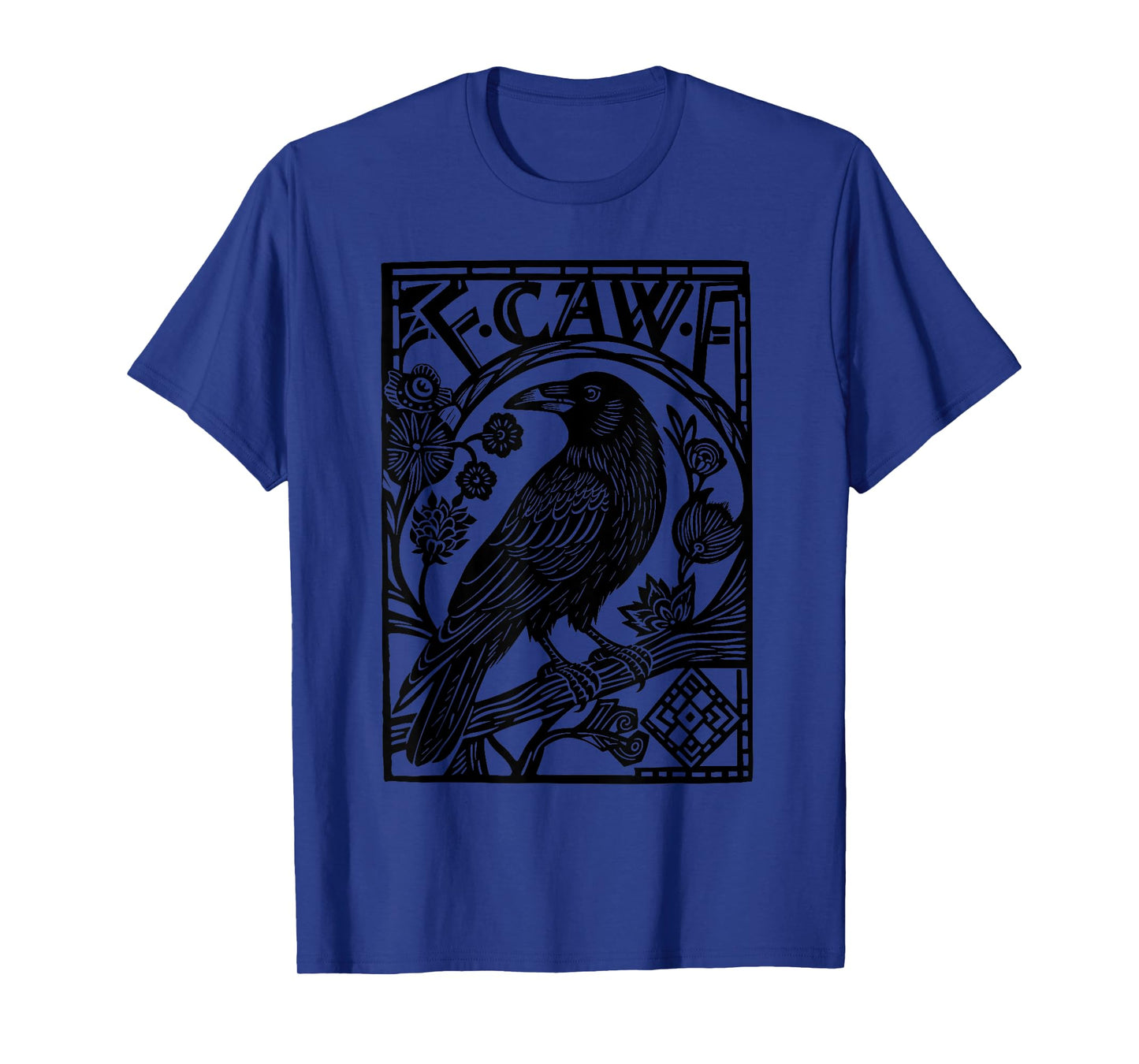 Retro F-Caw-F Black Crow Funny Black Bird Saying Meme Dark T-Shirt
